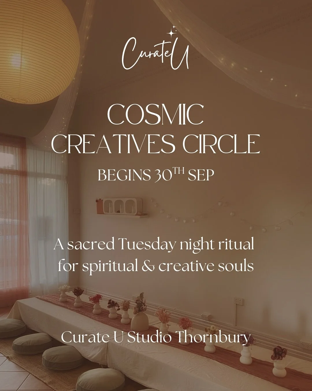 🌙✨ Cosmic Creatives Circle begins Tuesday 30th Sept ✨🌙

Your Tuesday night ritual in sacred sisterhood &mdash; journaling, creating, and flowing with the moon + crystal of the week. 

Each circle we&rsquo;ll also be joined by a Cosmic Guide to shar
