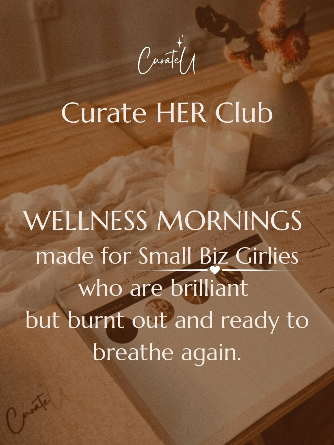 This is not networking. It&rsquo;s a wellness space for small biz girlies to connect, breathe and unlock the challenges whilst celebrating the wins.

A curated and facilitated fortnightly session to step away from the screen and find clarity within y