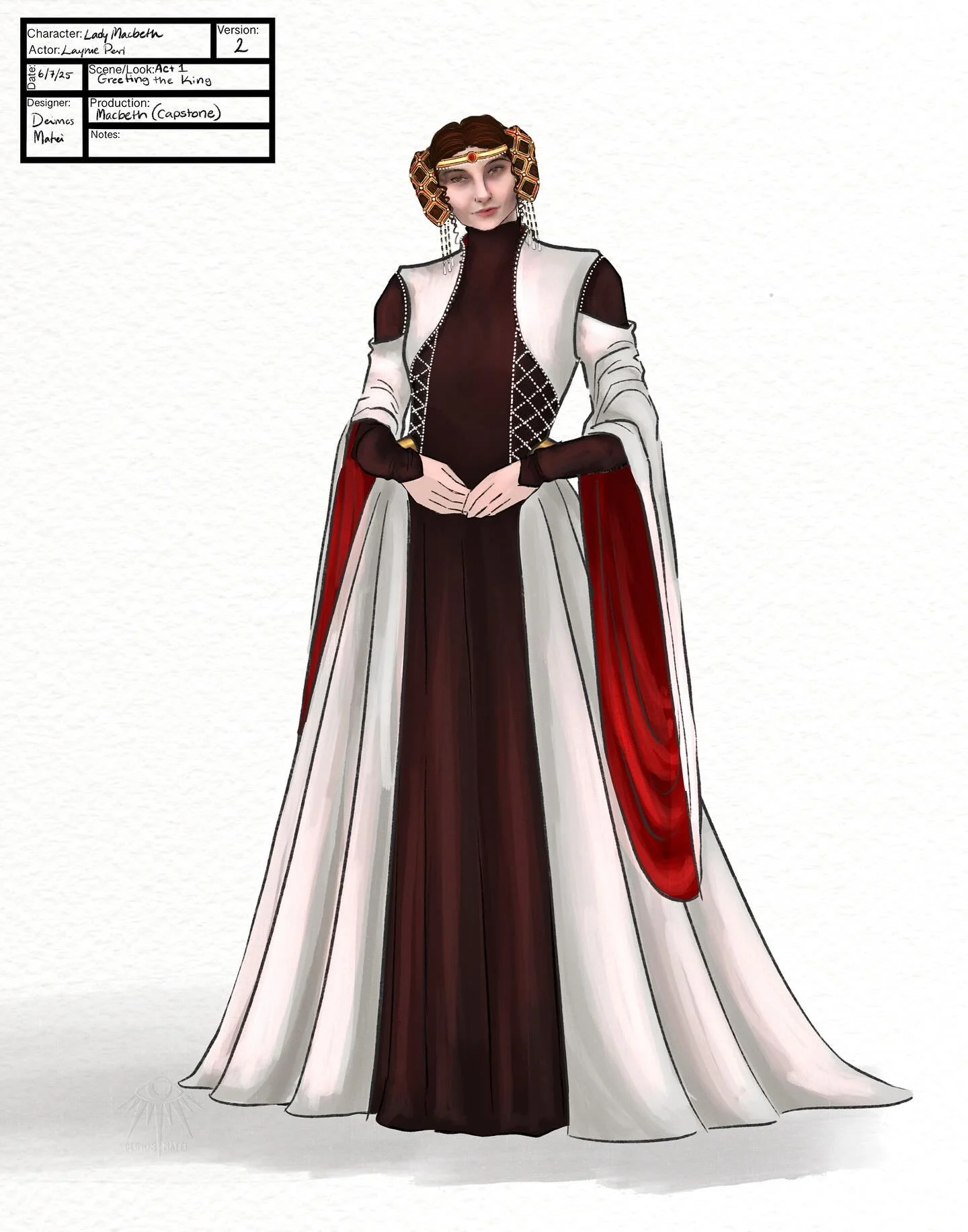 Lady Macbeth &bull; trying a new rendering style by redrawing some old designs from my freshman year! 

Slide 1: hosting gown
Slide 2: sleepwalking 
Slide 3: queen

These are part of a surrealist arthouse-esque horror concept of Macbeth I&rsquo;ve be
