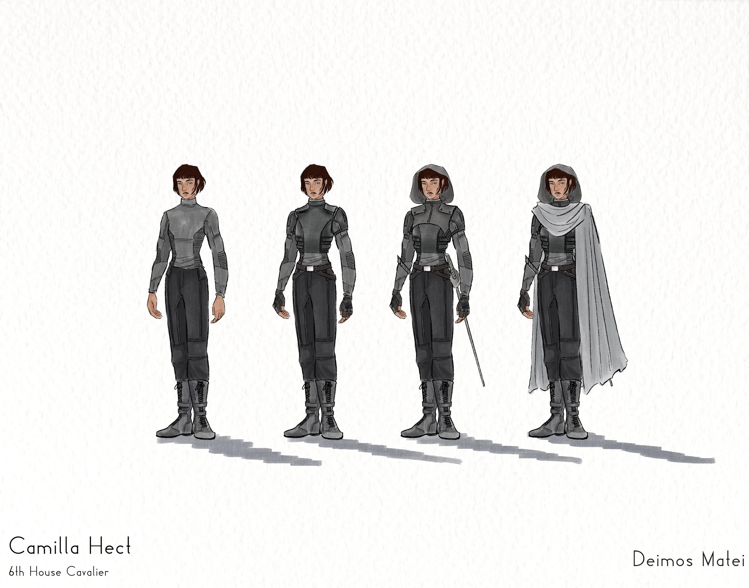 Camilla Hect (The Locked Tomb) costume render    December '24