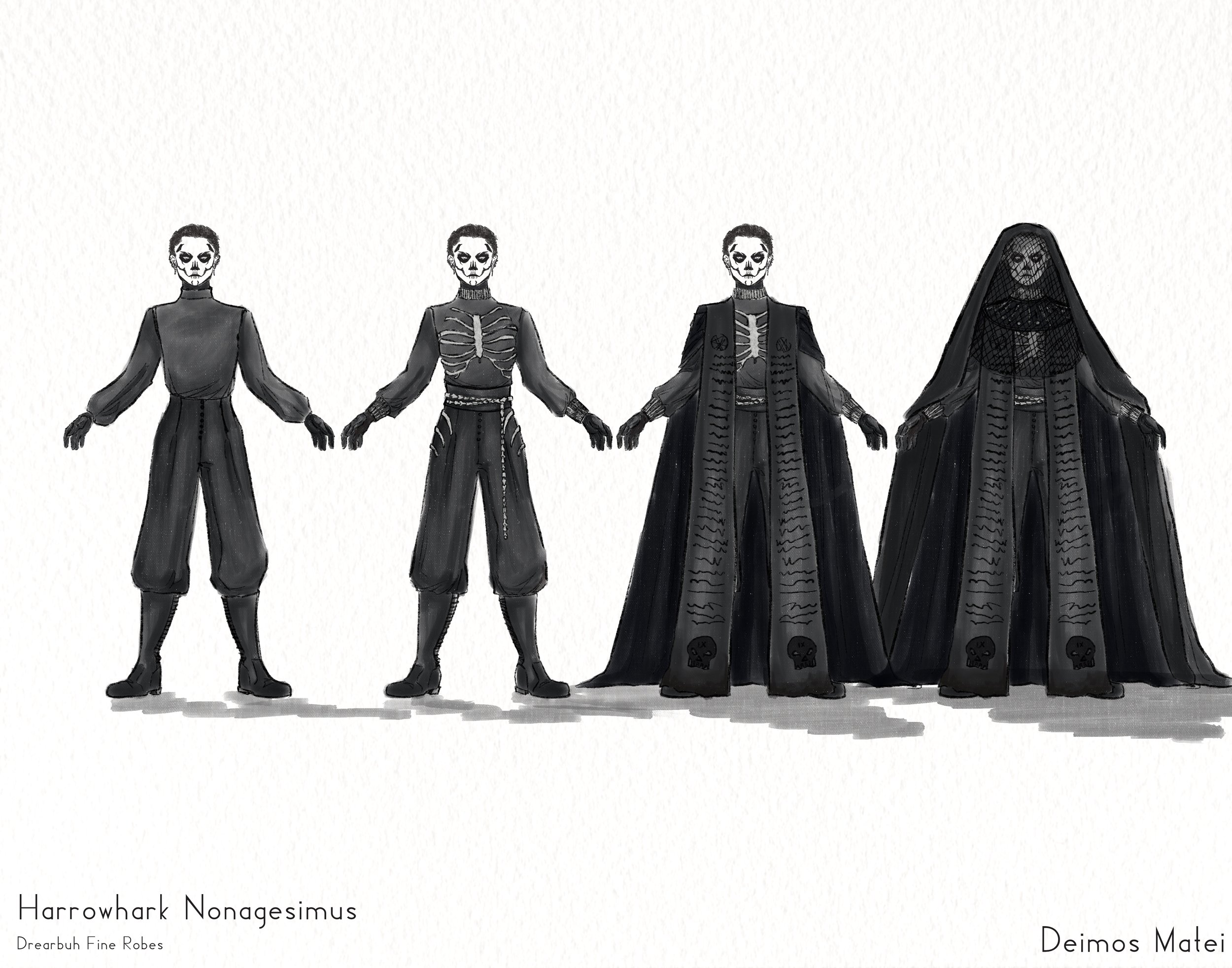 Harrowhark Nonagesimus (The Locked Tomb) costume render    December '24