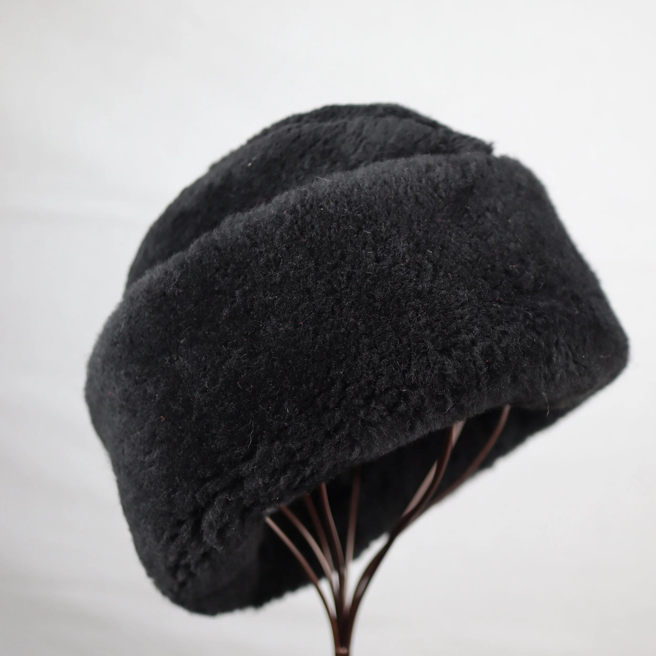 The Ambassador - black mouton shearling; product of Ithaca Sheepskin