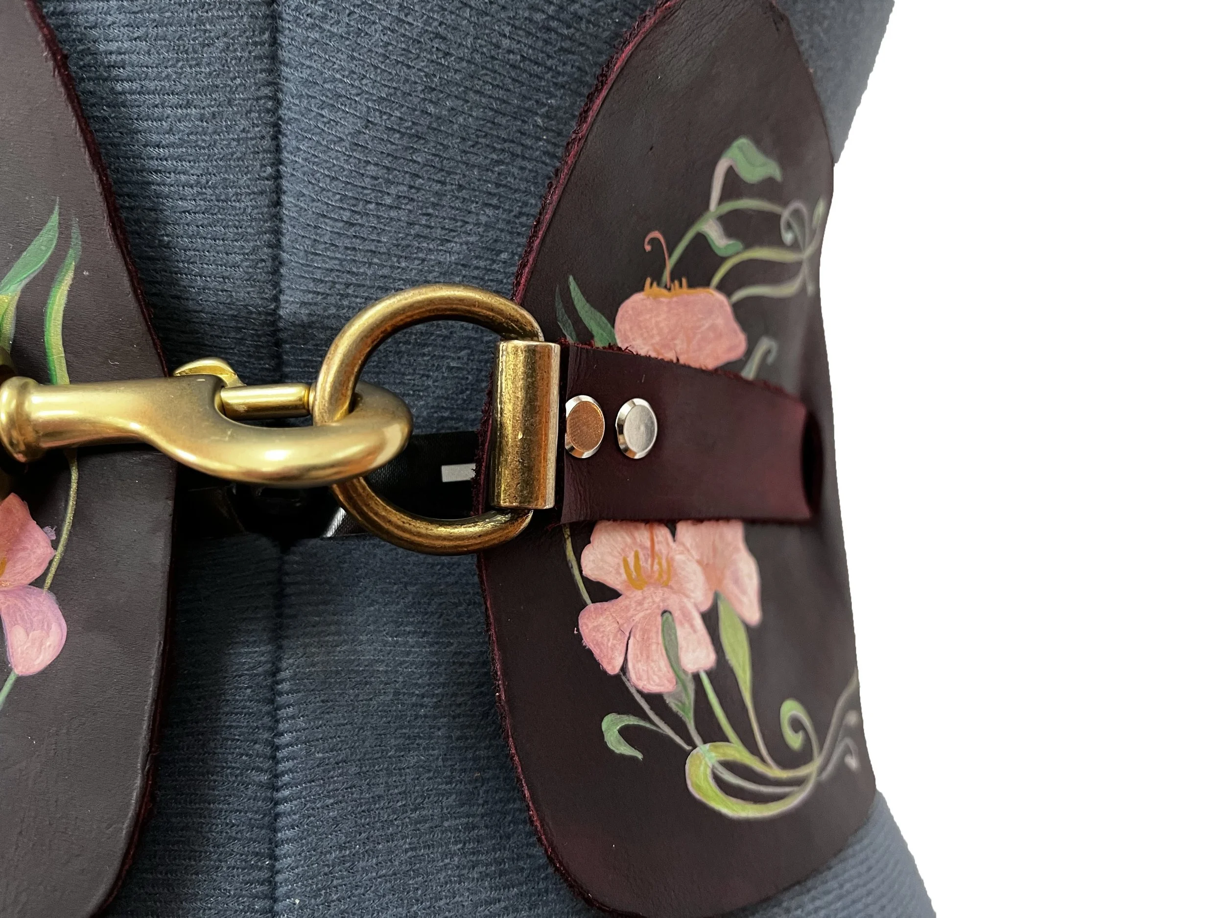 Nouveau Belt - detail (Full grain leather, hand dyed and hand painted)