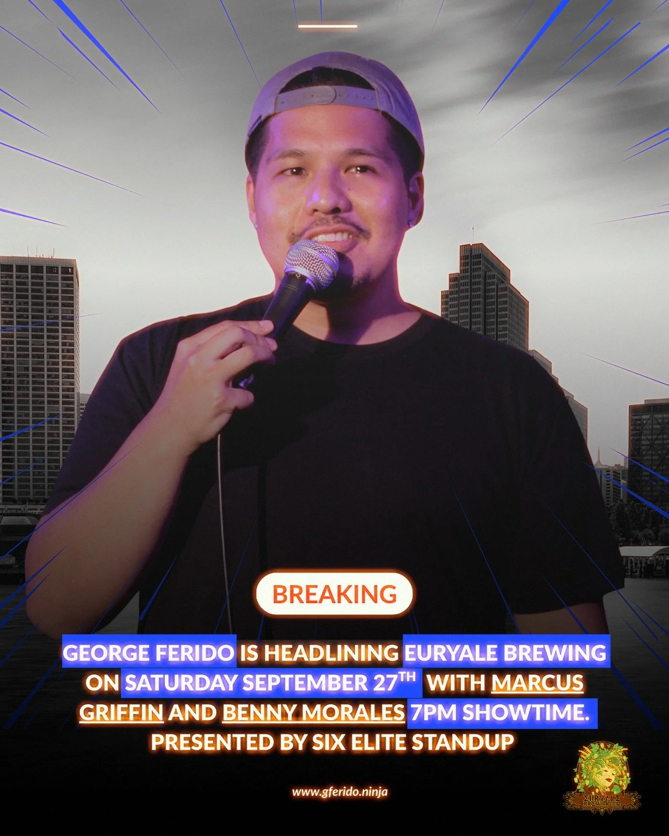 I&rsquo;m headlining this weekend at @euryalebrewing but you already have it marked on your calendar&hellip;as a reminder 7pm showtime on SEPTEMBER 27th with @bennymorales__ and @marcus.griffin68 @marcusmgriffin @griffm1227