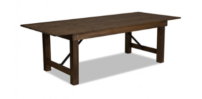 Wooden farmhouse table