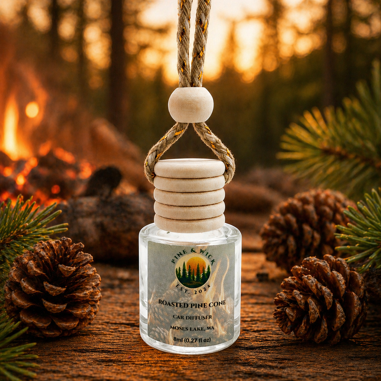 Roasted Pine Cone Hanging Car Diffuser