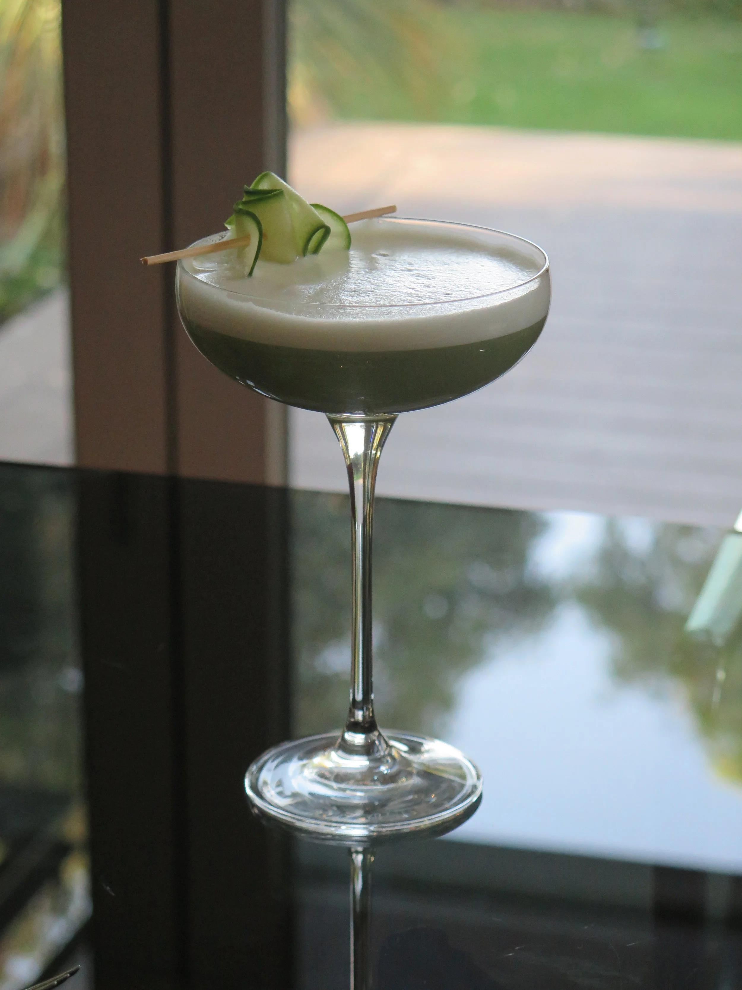 Cucumber ginger gin sour