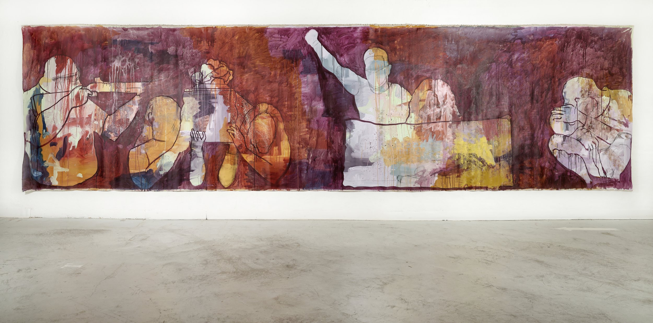 I don't believe I'm going to live to get much older  

Acrylic and charcoal on canvas

170cm x 600cm

2024