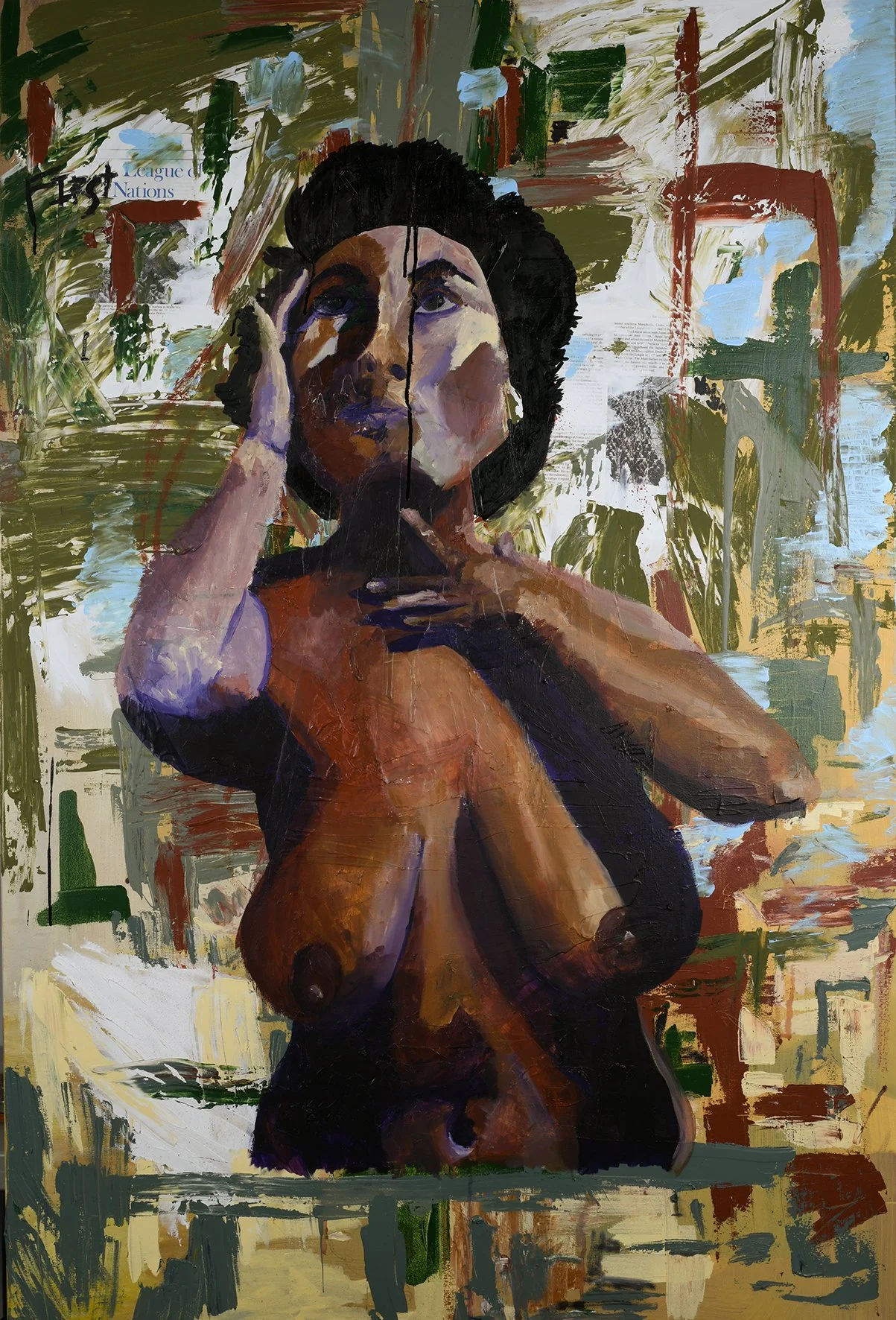 League of First Nations: Portrait of Amarina Toby

Acrylic and charcoal on canvas

105cm x 60cm

2023