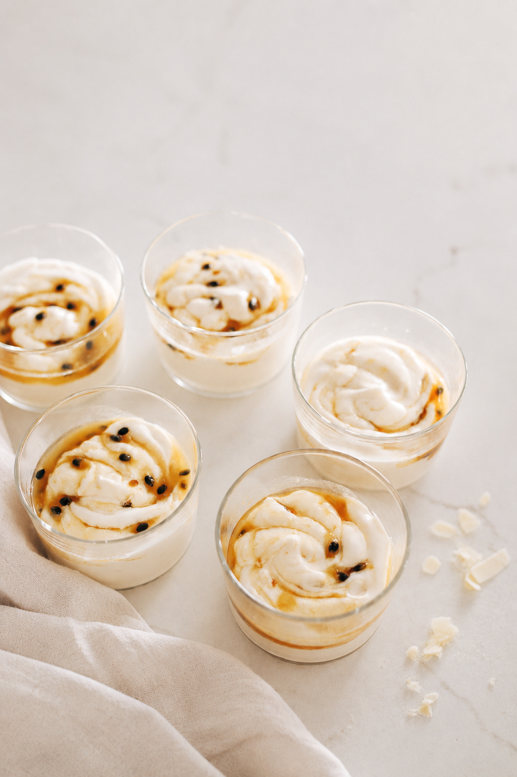 White chocolate &amp; passionfruit mousse
