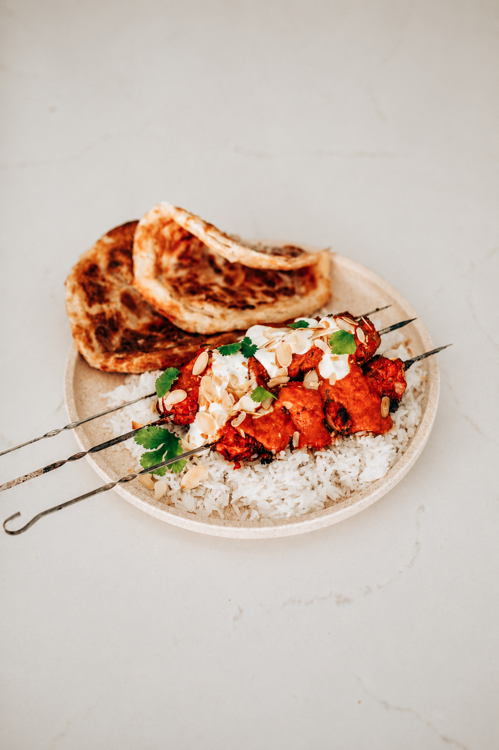 Butter chicken skewers