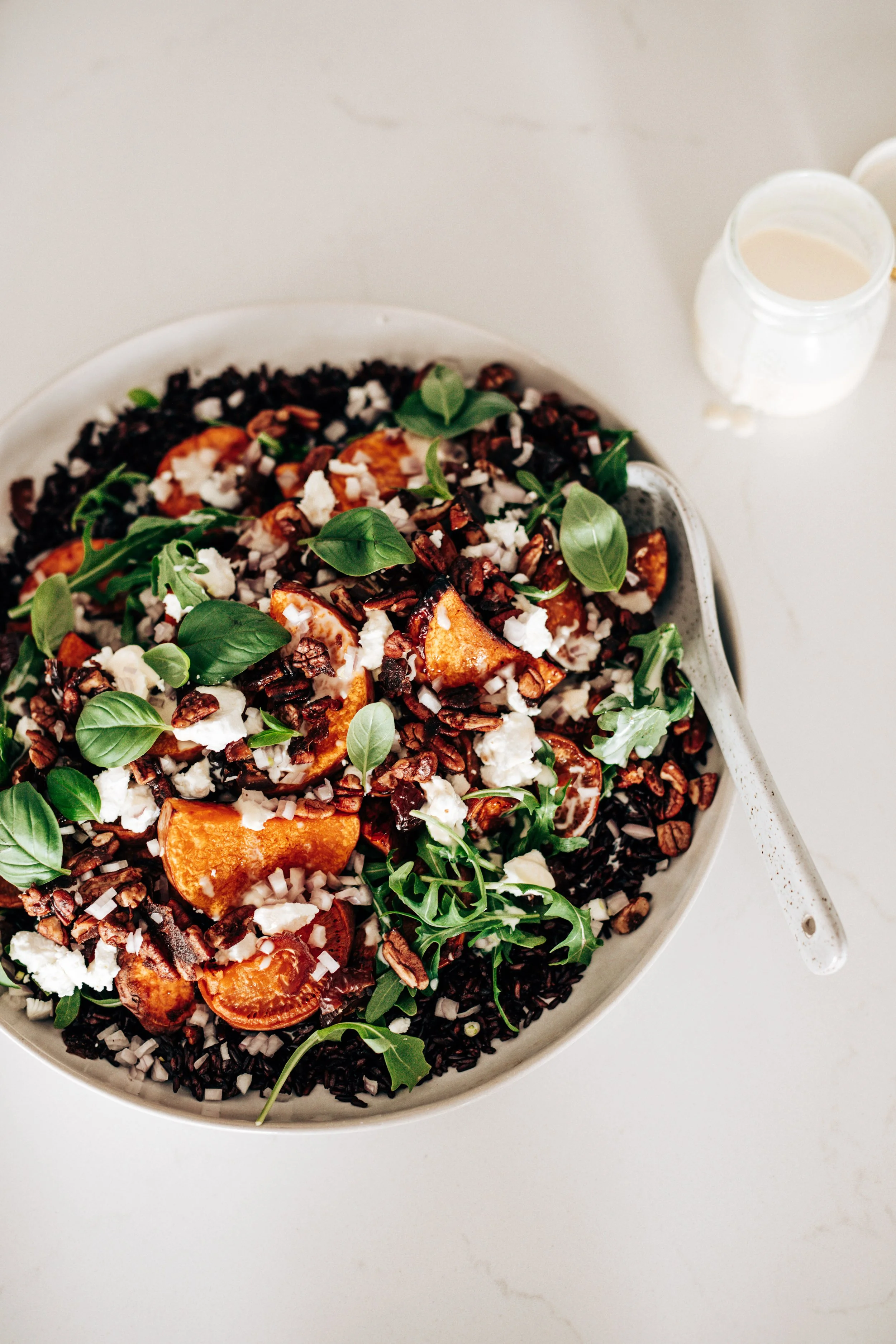 Winter harvest black rice salad