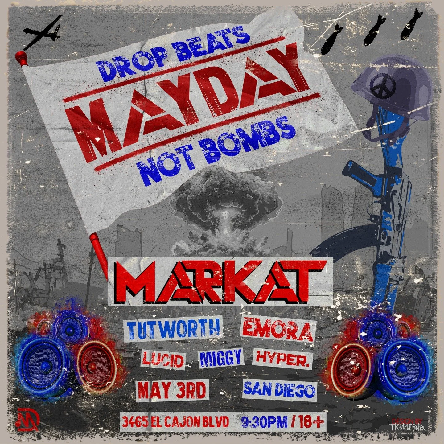 ANNOUNCING:
MAYDAY
MAY 3RD
3465 El Cajon Blvd, San Diego
9:30 - 1:30 PM
Age - 18+ (Alcohol for sale 21+)

Welcome to MAYDAY! Where the only sirens you'll hear are the wailing synths, and the only battles are fought in the pits.

Join us for a night o