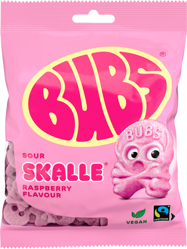 Bubs Sour Raspberry Mini Skulls