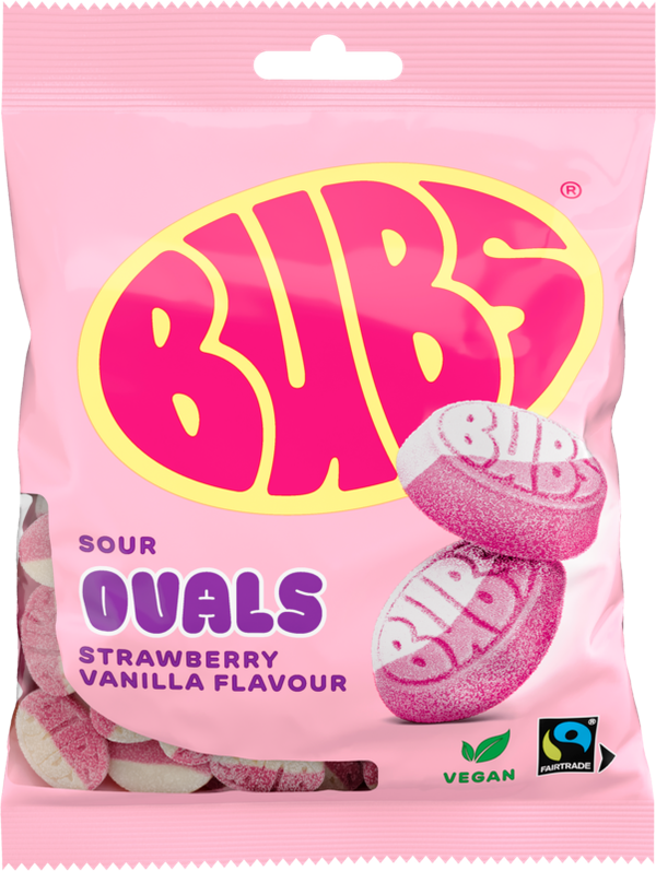 Bubs Strawberry Vanilla Sour Mini Ovals