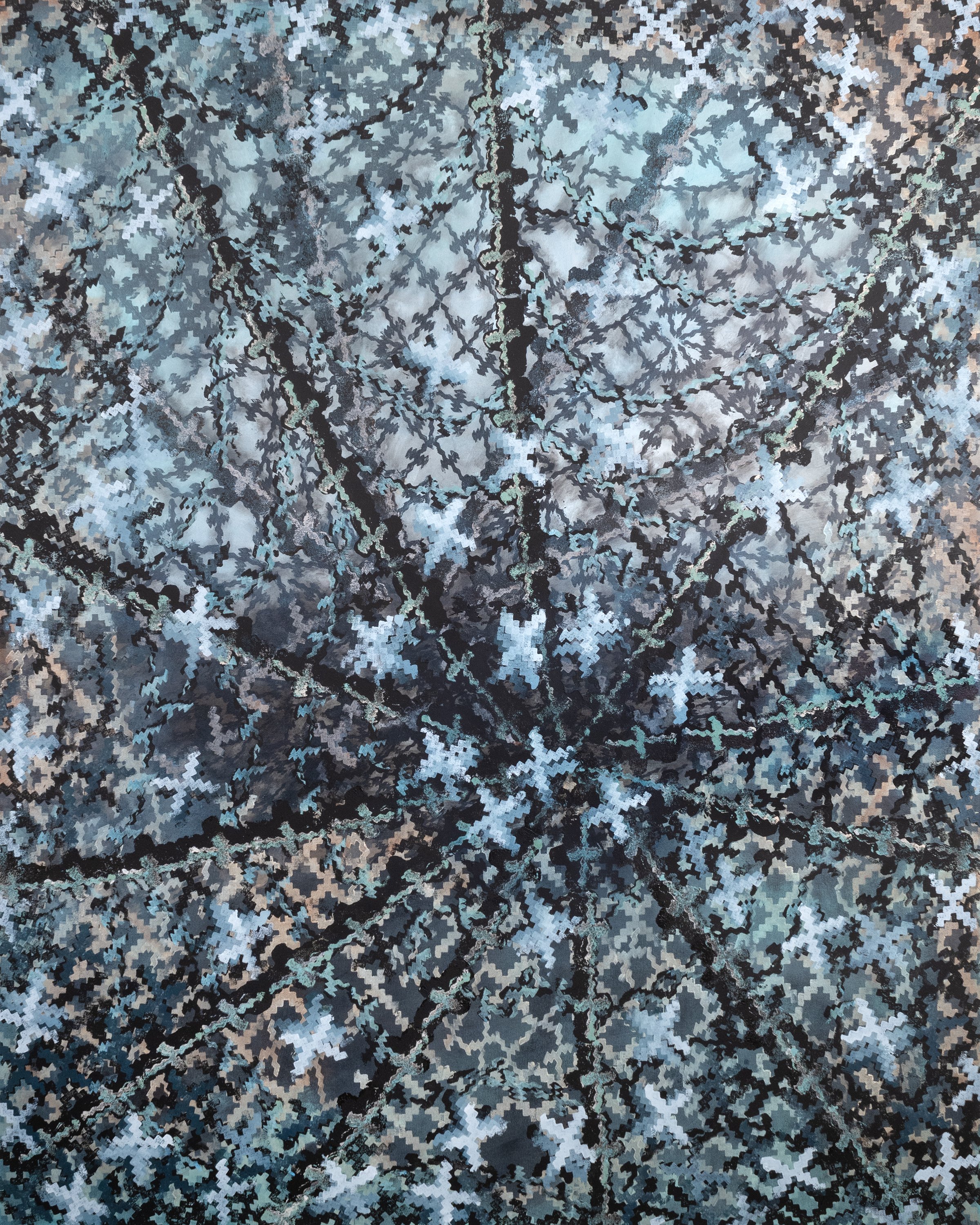 Pattern Repeat Collapse 3, acrylic on canvas, 50"x 40"