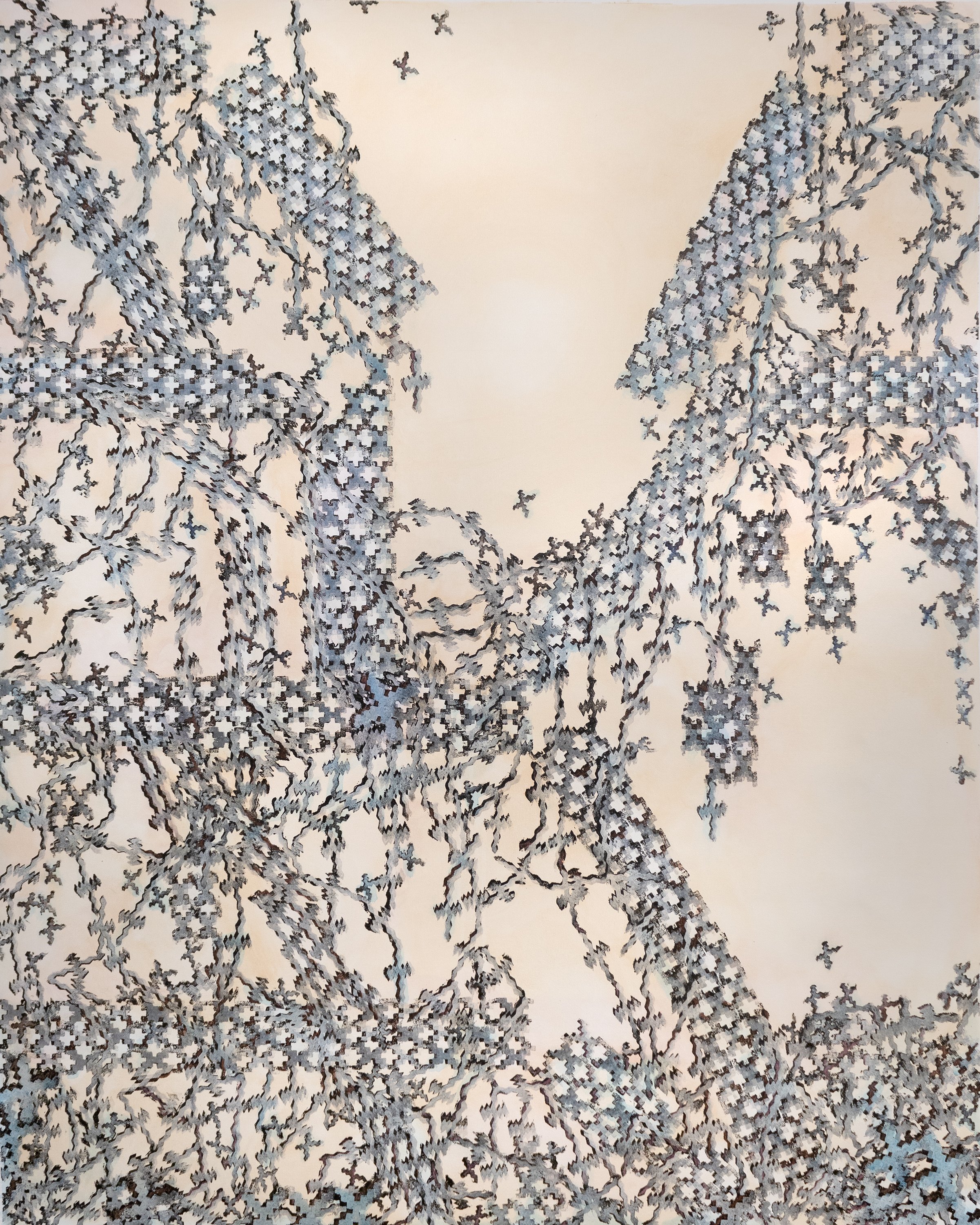 Pattern Repeat Collapse 2, acrylic on canvas, 50"x 40"