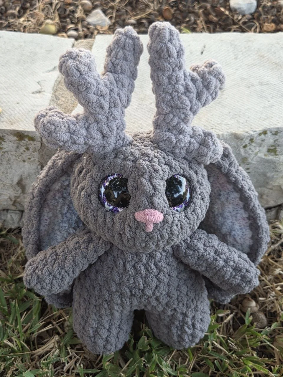 Jackalope with Custom Purple Celestial Resin Eyes