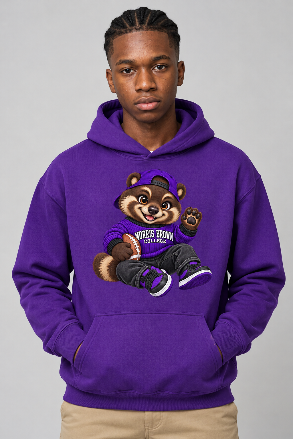 Morris Brown Cute Wolverine Mascot Hoodie | HBCU Spirit Wear