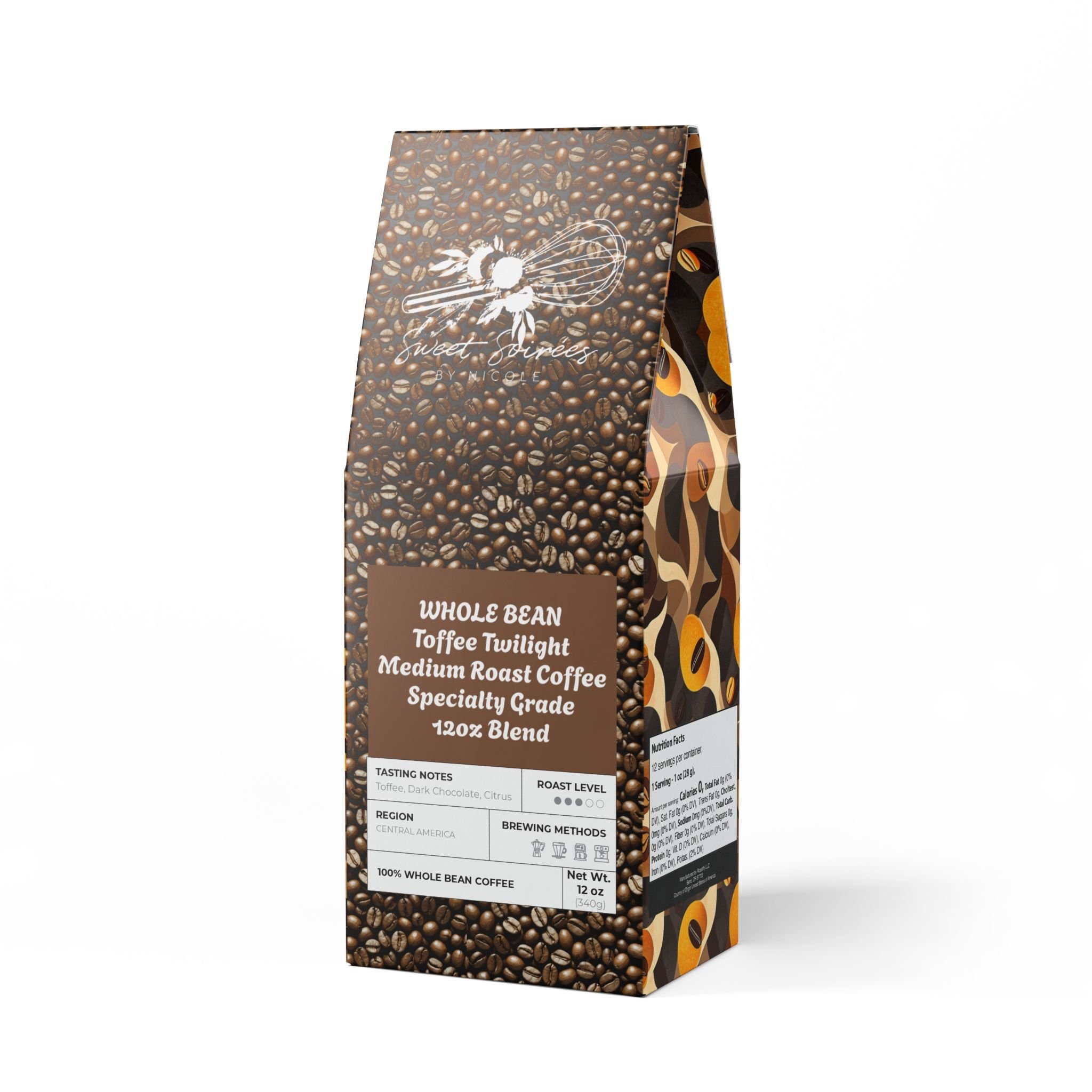 Toffee Twilight Blend Premium Coffee | 12oz Specialty Grade Craft Coffee (Medium Roast)