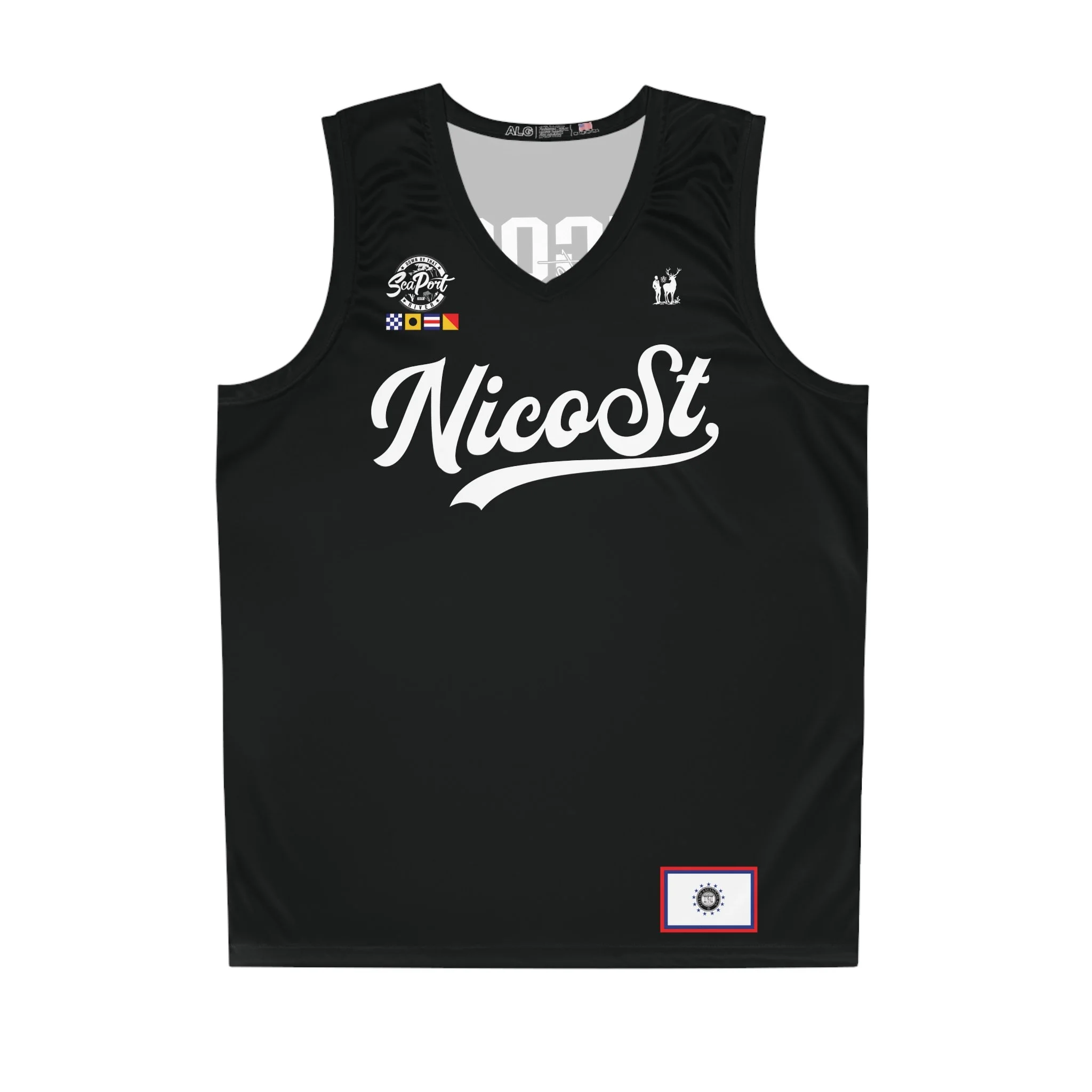 NicoSt Script Basketball Jersey — Custom Number 81 Sports Tank - Black