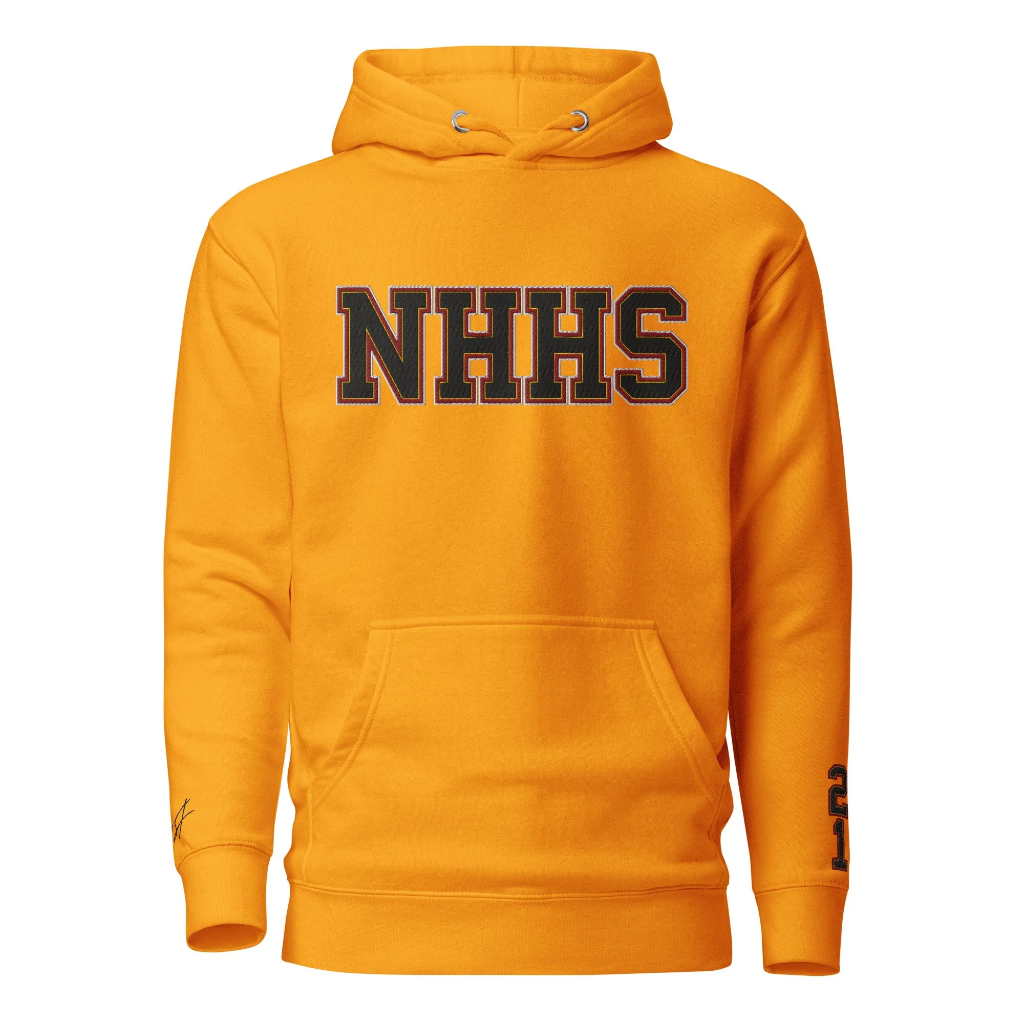 NHHS Phoenix Collegiate Embroidered Hoodie – White/Black Edition