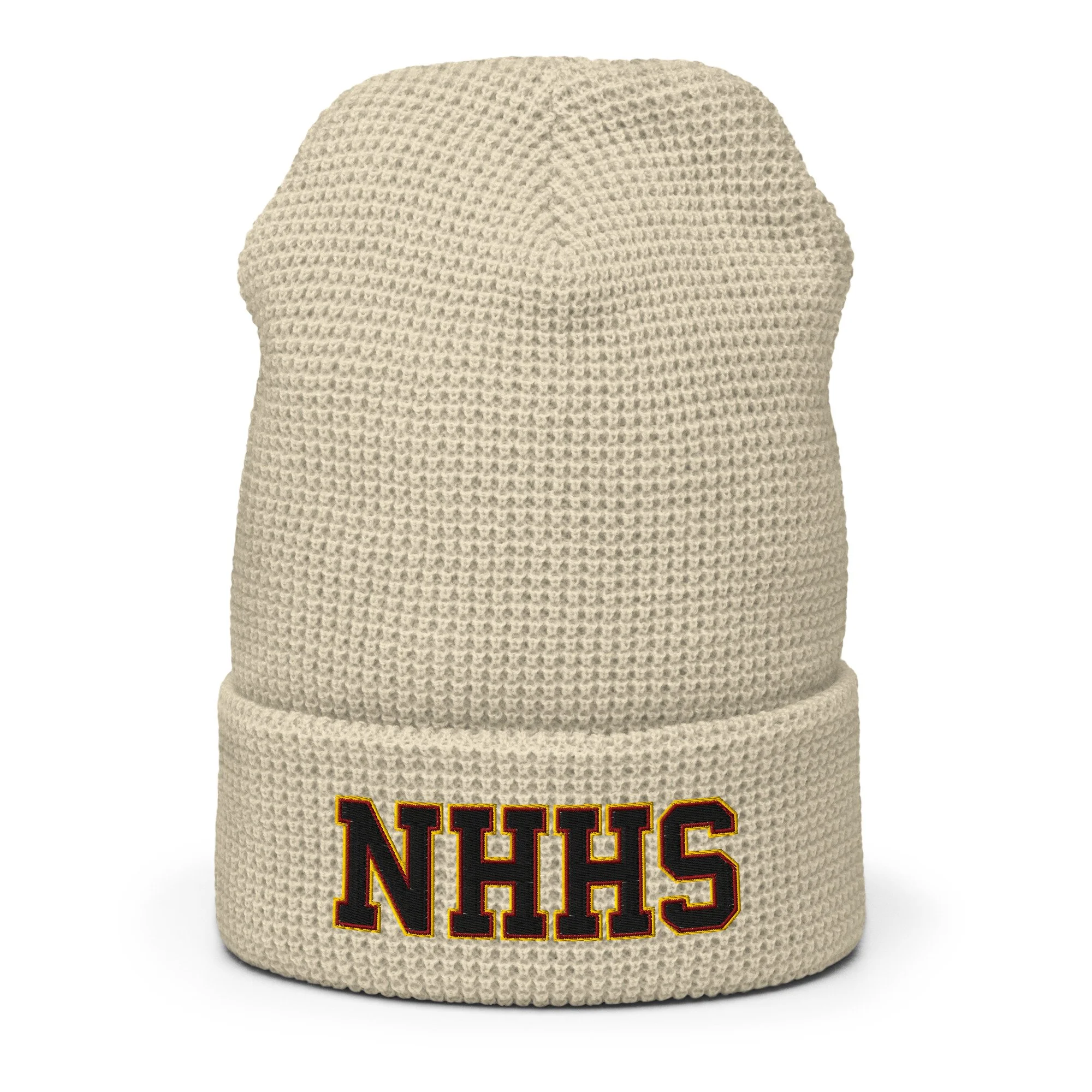 NHHS Waffle Beanie – Birch with Gold Outline NHHS