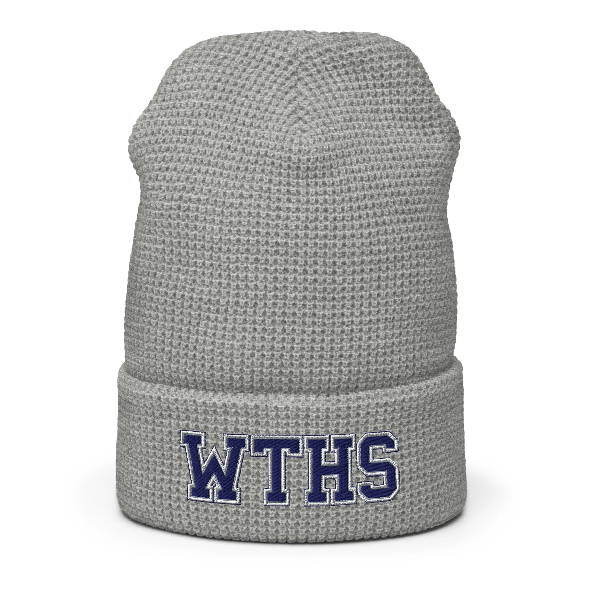 WTHS Wolverines Waffle Beanie — Multiple Colors with Navy & White Embroidery