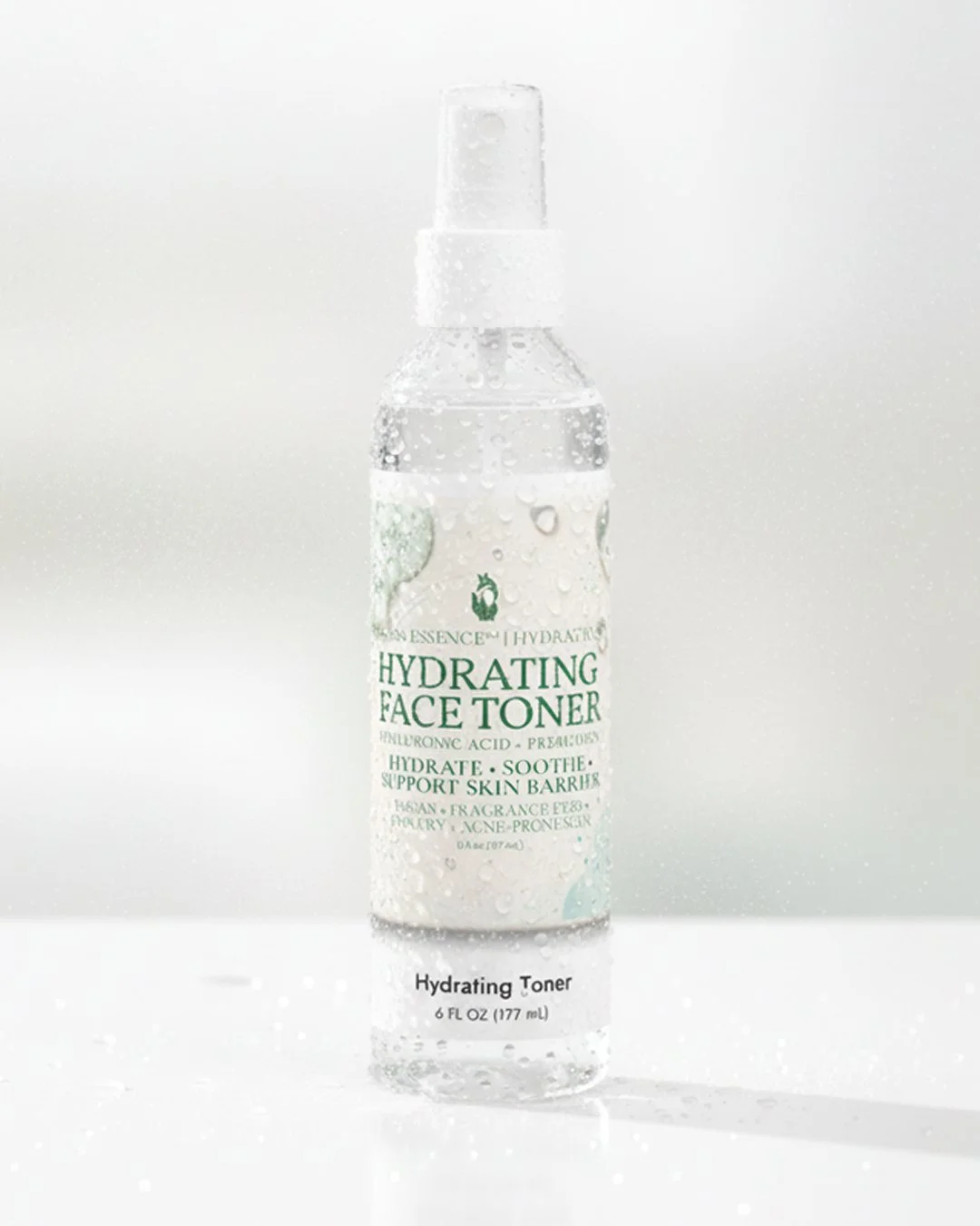 Hydrating Face Toner with Hyaluronic Acid & Prebiotics | Vegan, Fragrance-Free for Dry & Acne-Prone Skin (6 oz)