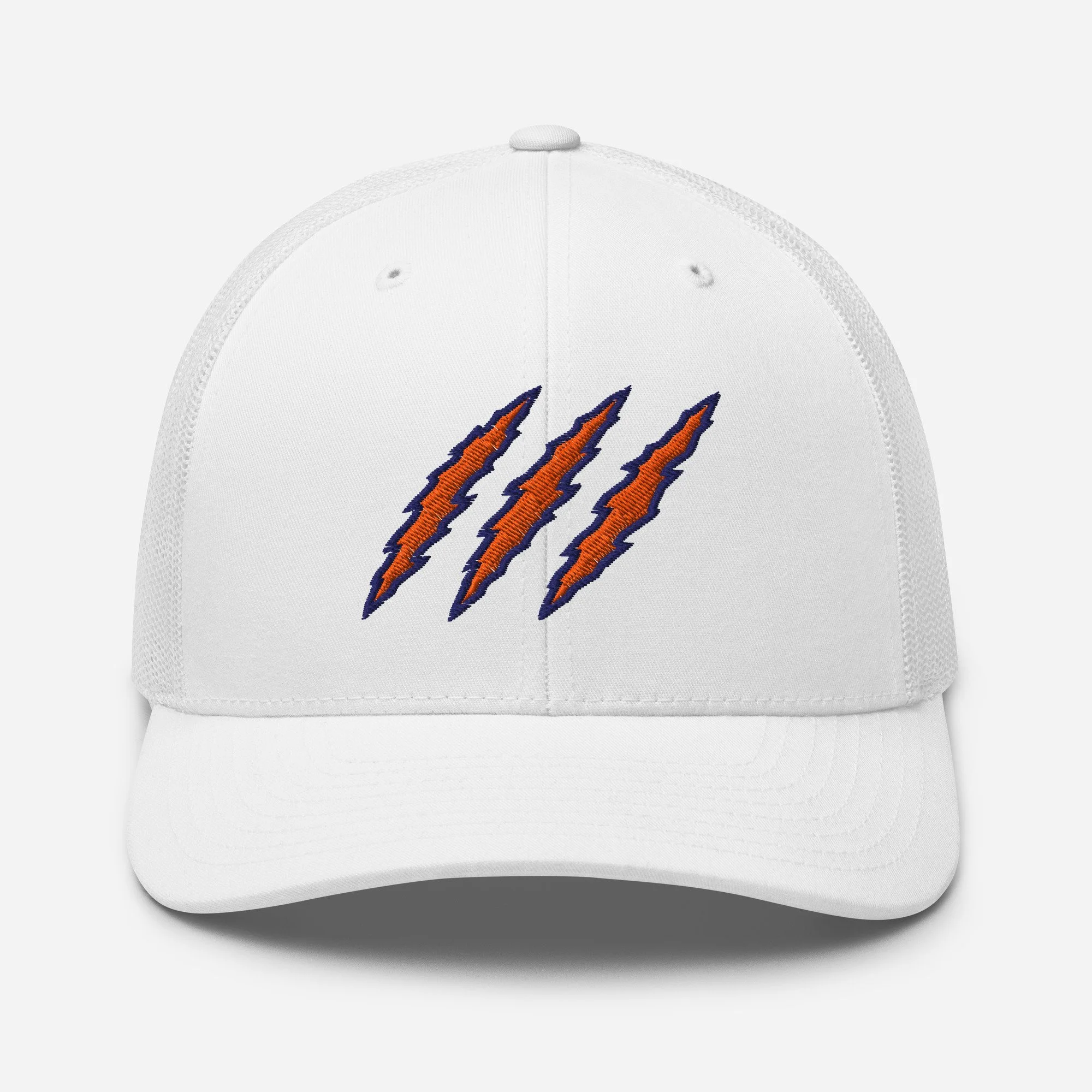 Savannah State SSU Tiger Slash Trucker Hat — White