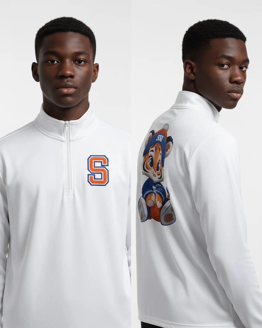 Savannah State "S" & Tiger Mascot Unisex Quarter-Zip Pullover — SSU Varsity