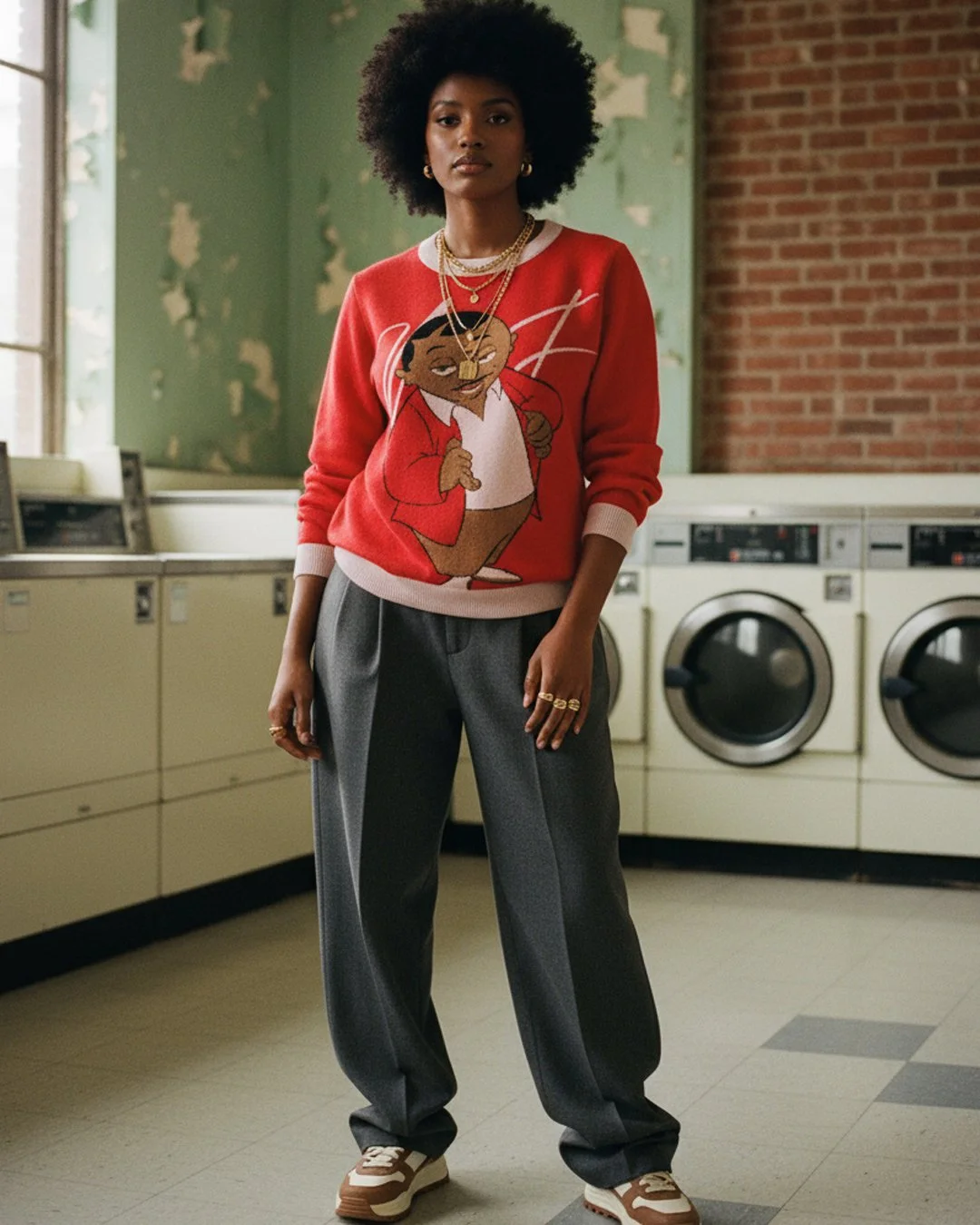 Nico St “Mack Mode” Knitted Crew - Red/Pnk