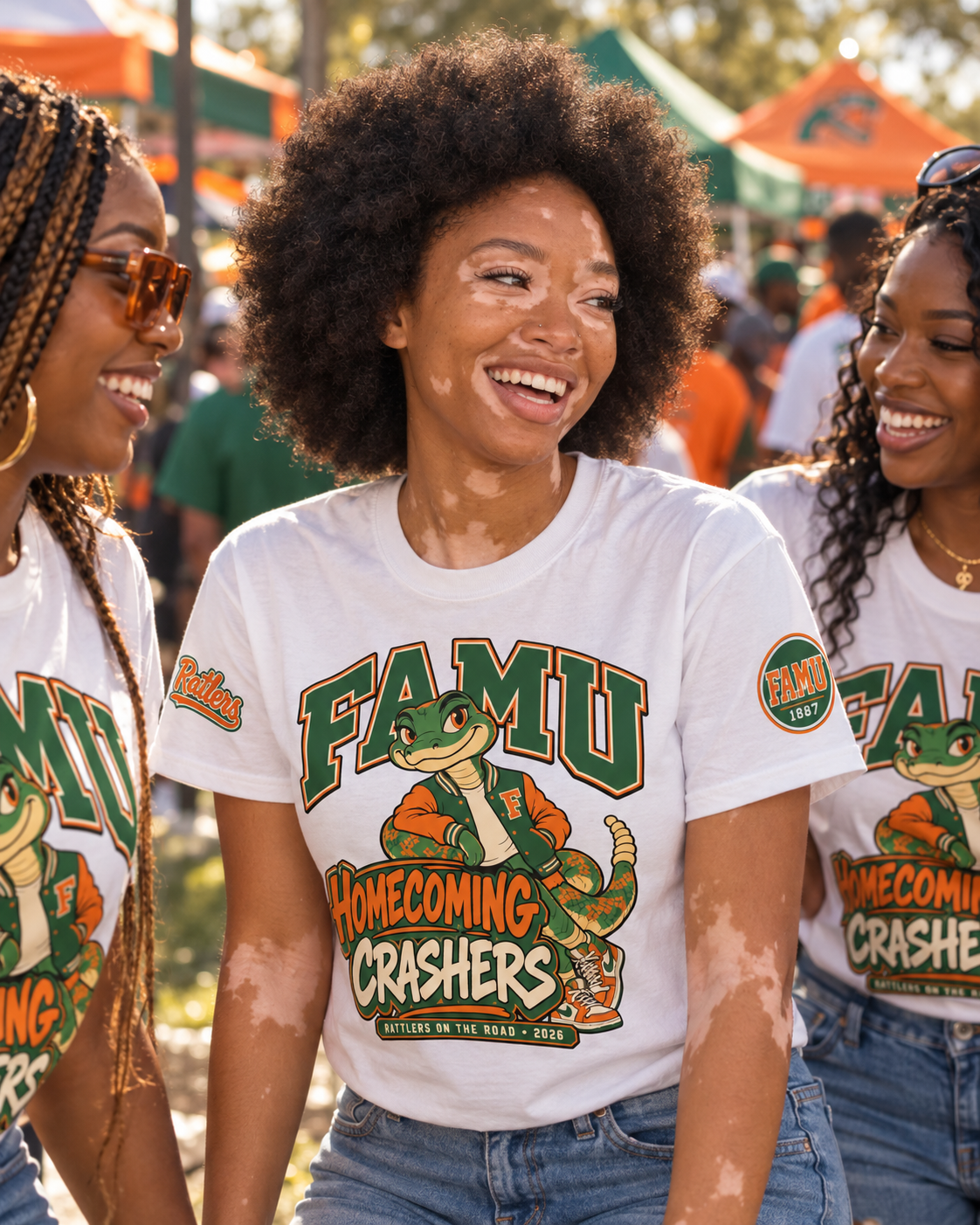 Friends laughing in FAMU homecoming tees-5.png