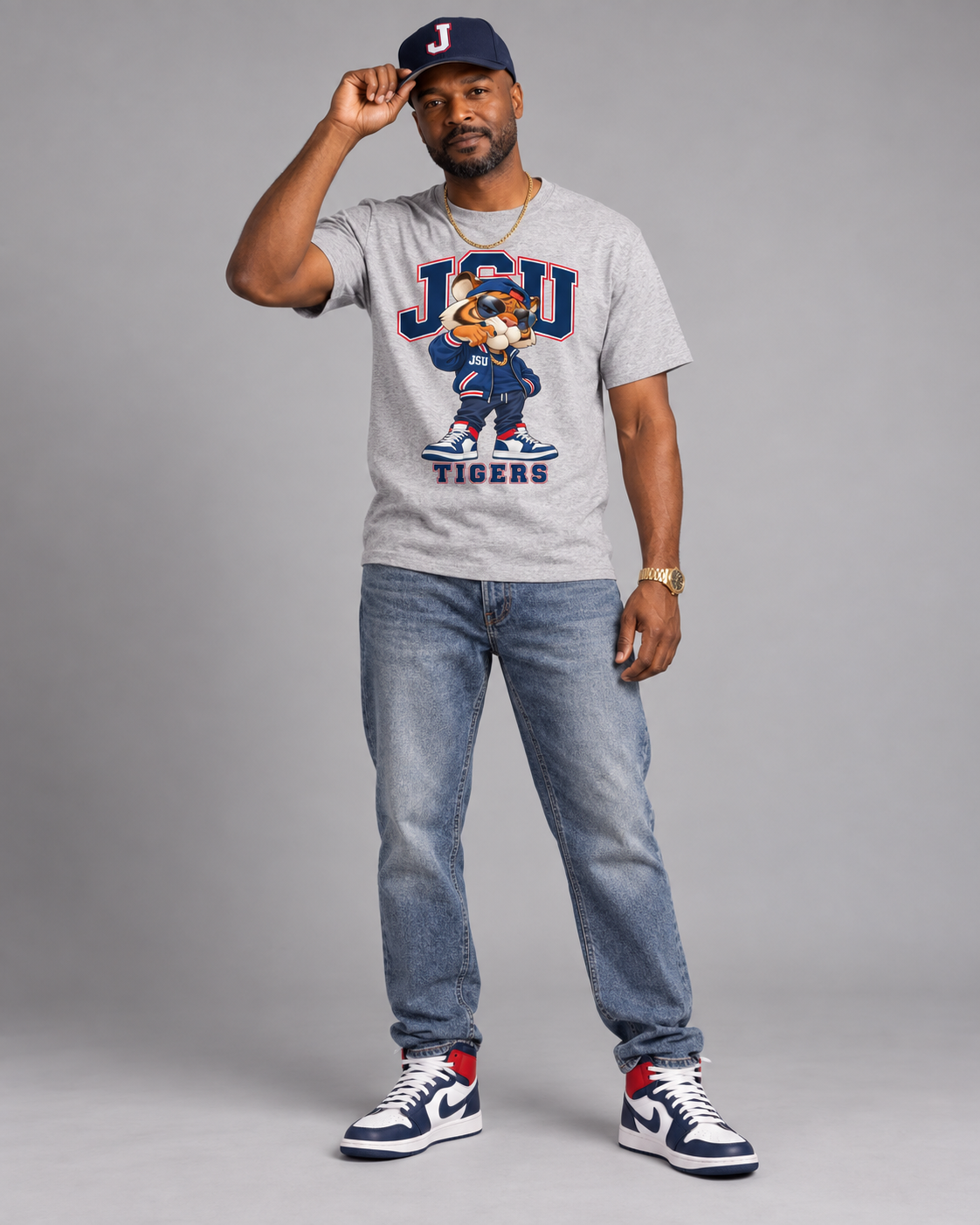 JSU Tigers “Jackson ’77” Unisex Graphic Tee (grey)