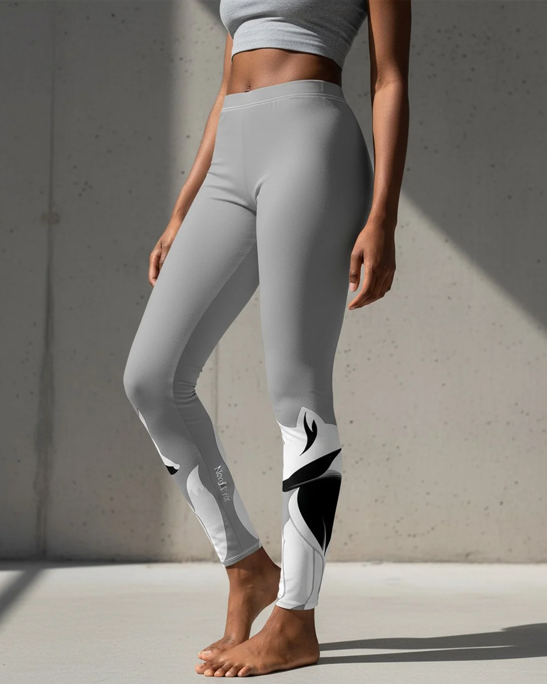 Leggings - NicoSt Fox Silhouette Print - Grey