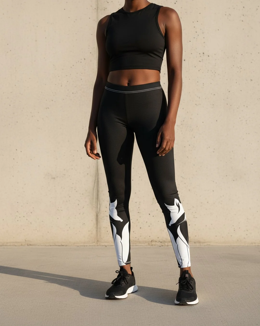 Leggings - NicoSt Fox Silhouette Print - Black