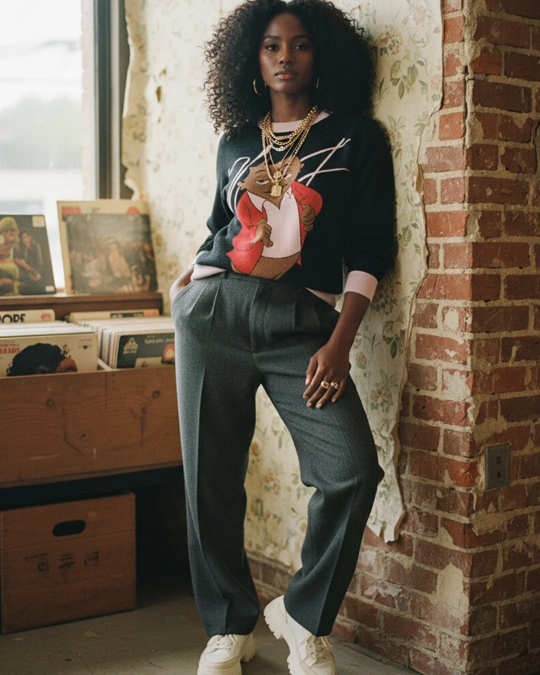 Nico St “Mack Mode” Knitted Crew - Blk/Pnk