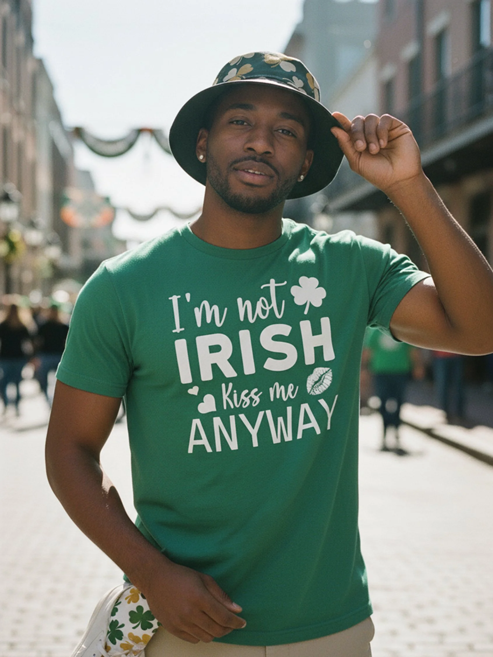 St. Patrick’s Day “I’m Not Irish, Kiss Me Anyway” Tee – Unisex Staple Shirt