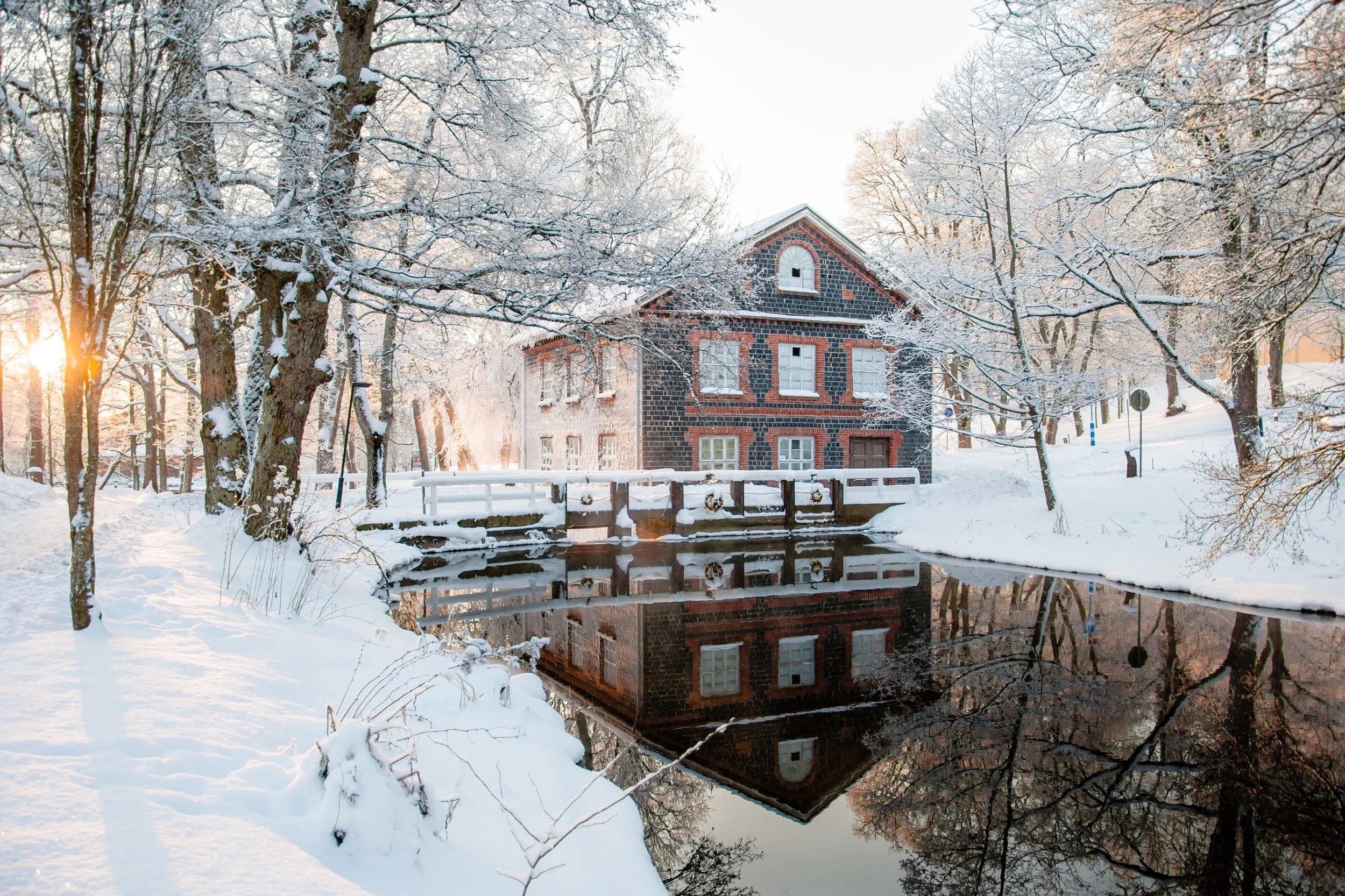 Cute villages in Finland in Winter