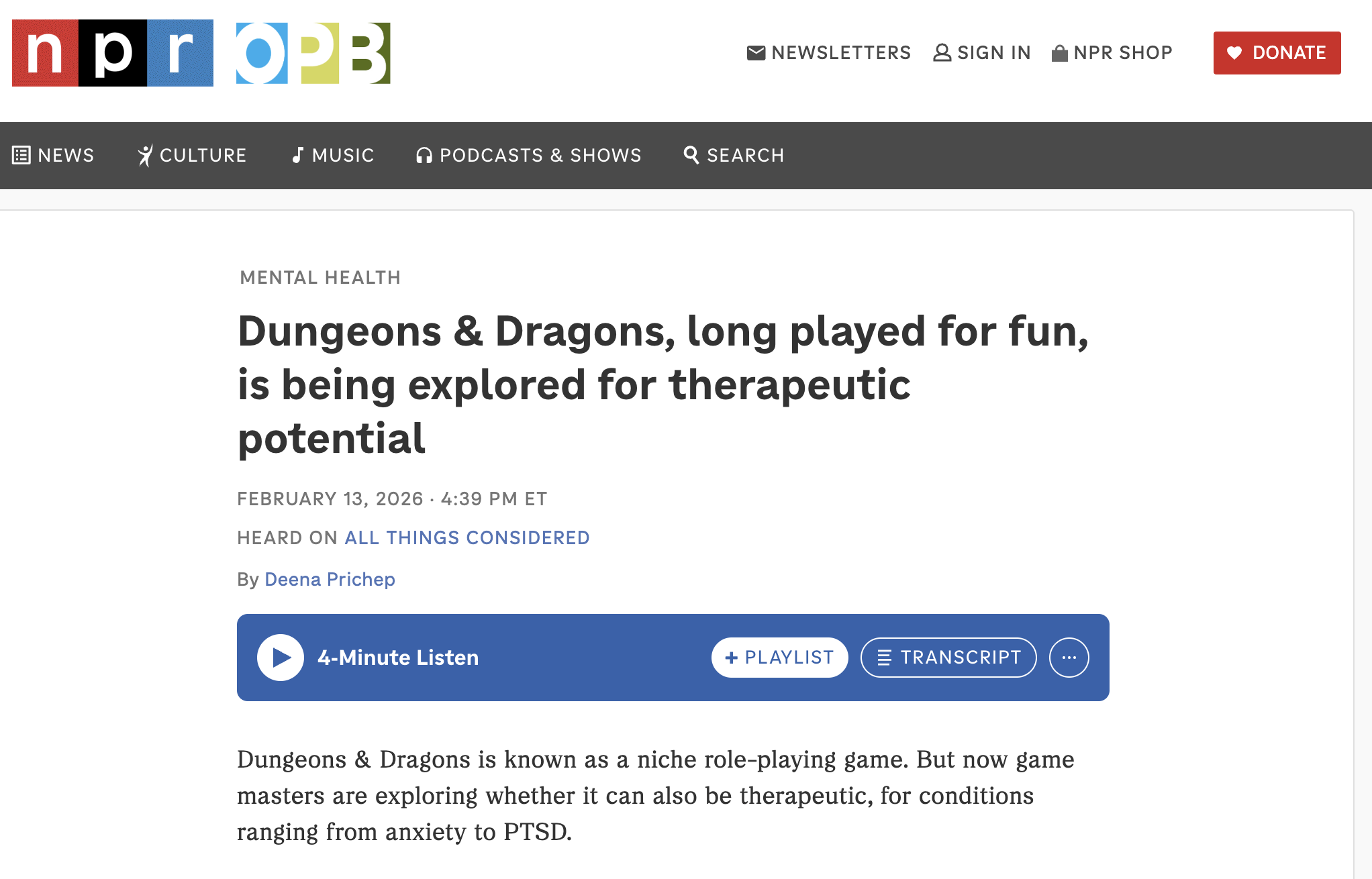 Speech Quest on NPR: Dungeons &amp; Dragons as a Tool for Communication and Connection