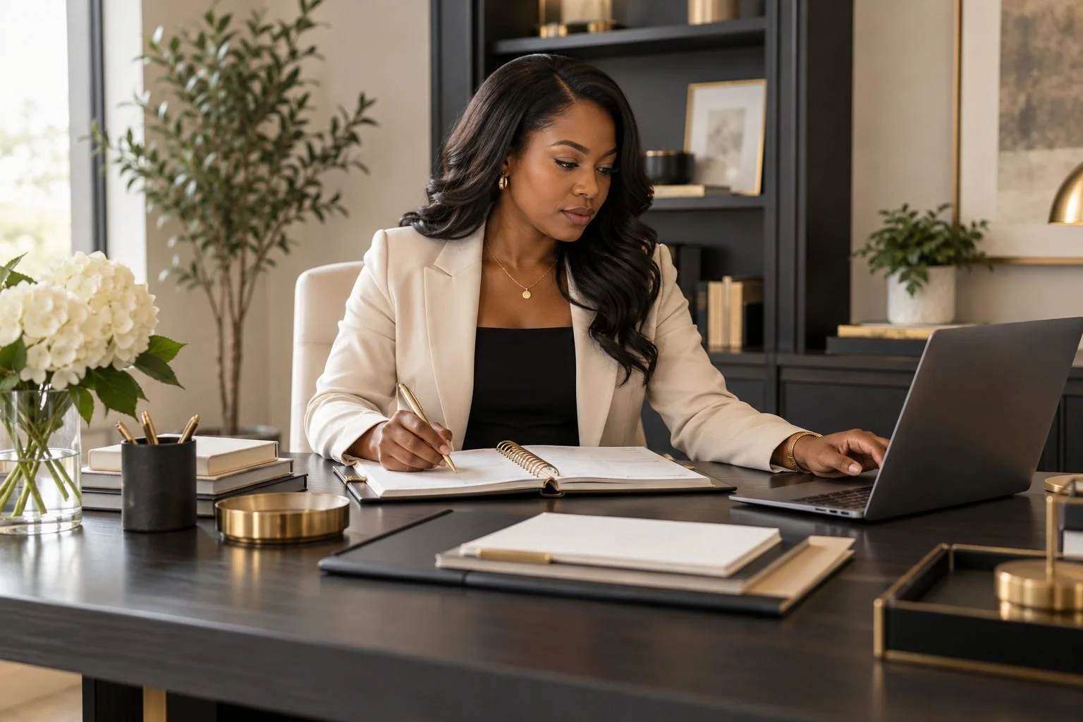 Executive assistant organizing schedules and business priorities