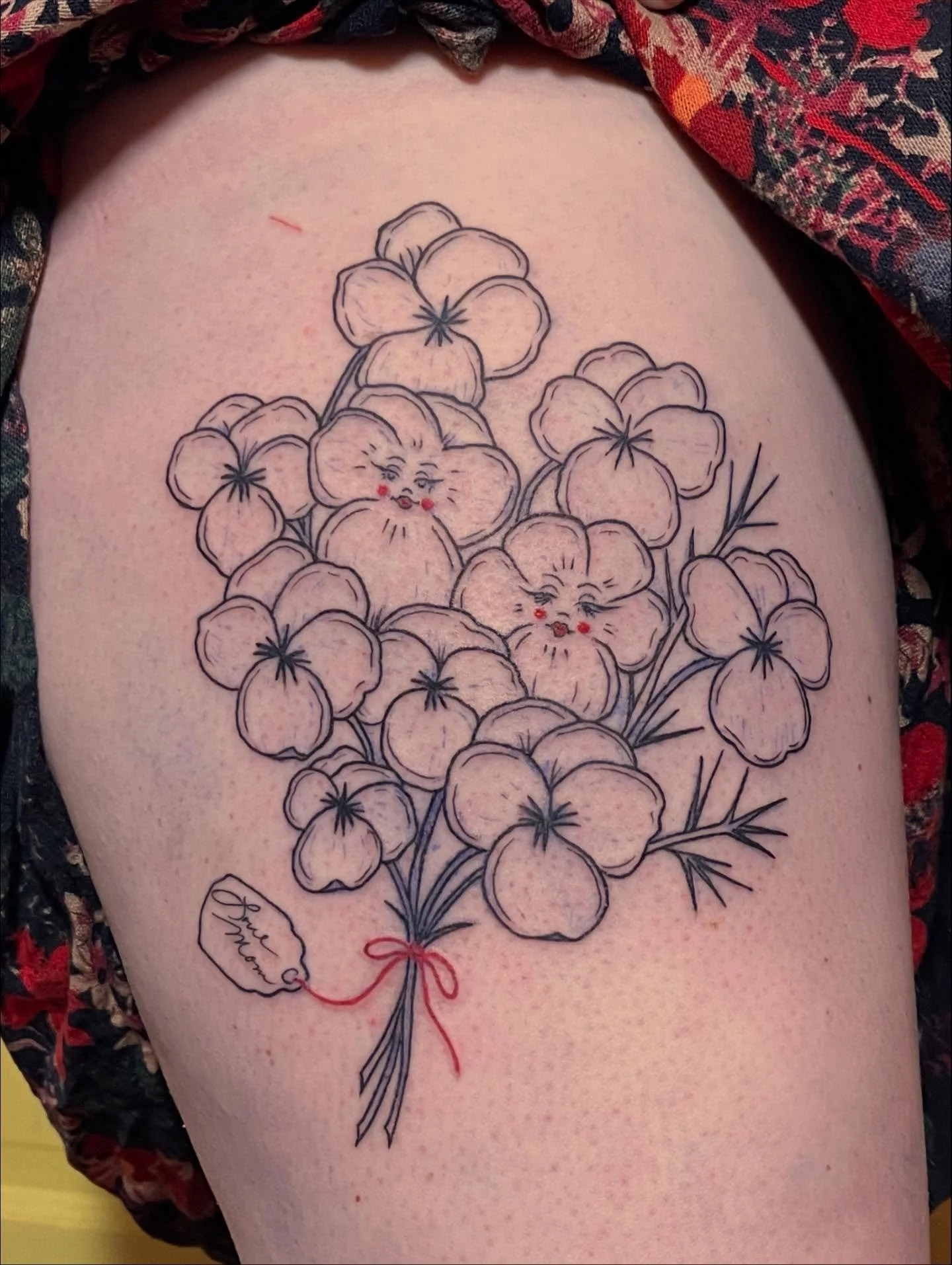 Pansy flash modified to add handwriting and red details for McKenzie! Thank you it&rsquo;s always so fun to do flash💋