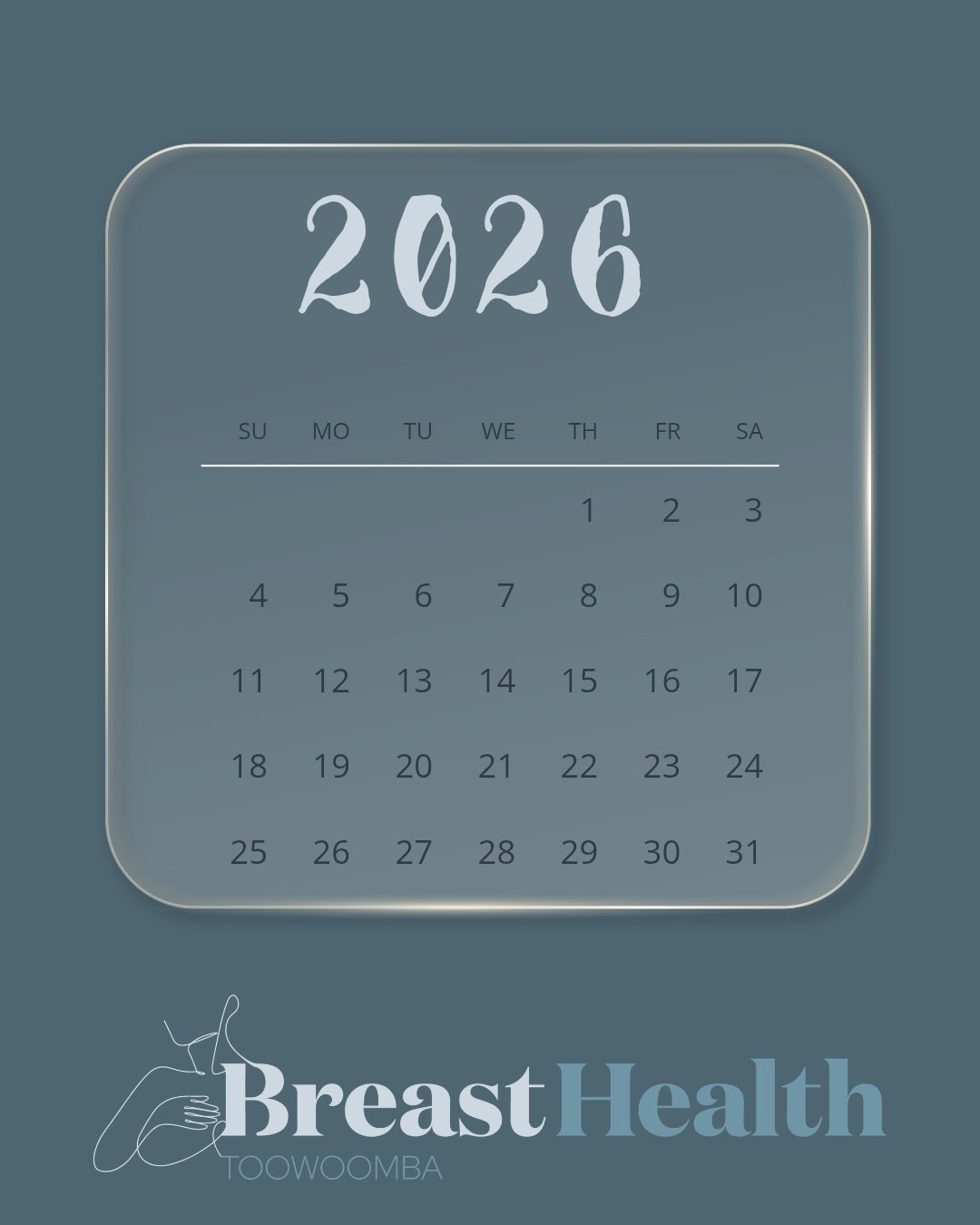 Have you checked your calendar lately?
Now is the perfect time to book, early detection saves lives &mdash; and your future self will thank you

Making an appointment is easy
📞 (07) 4670 9630
📧 reception@breasthealthtoowoomba.com.au 

St Vincent's 