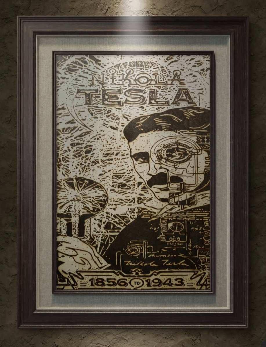 Nikola Tesla - Wood Burn