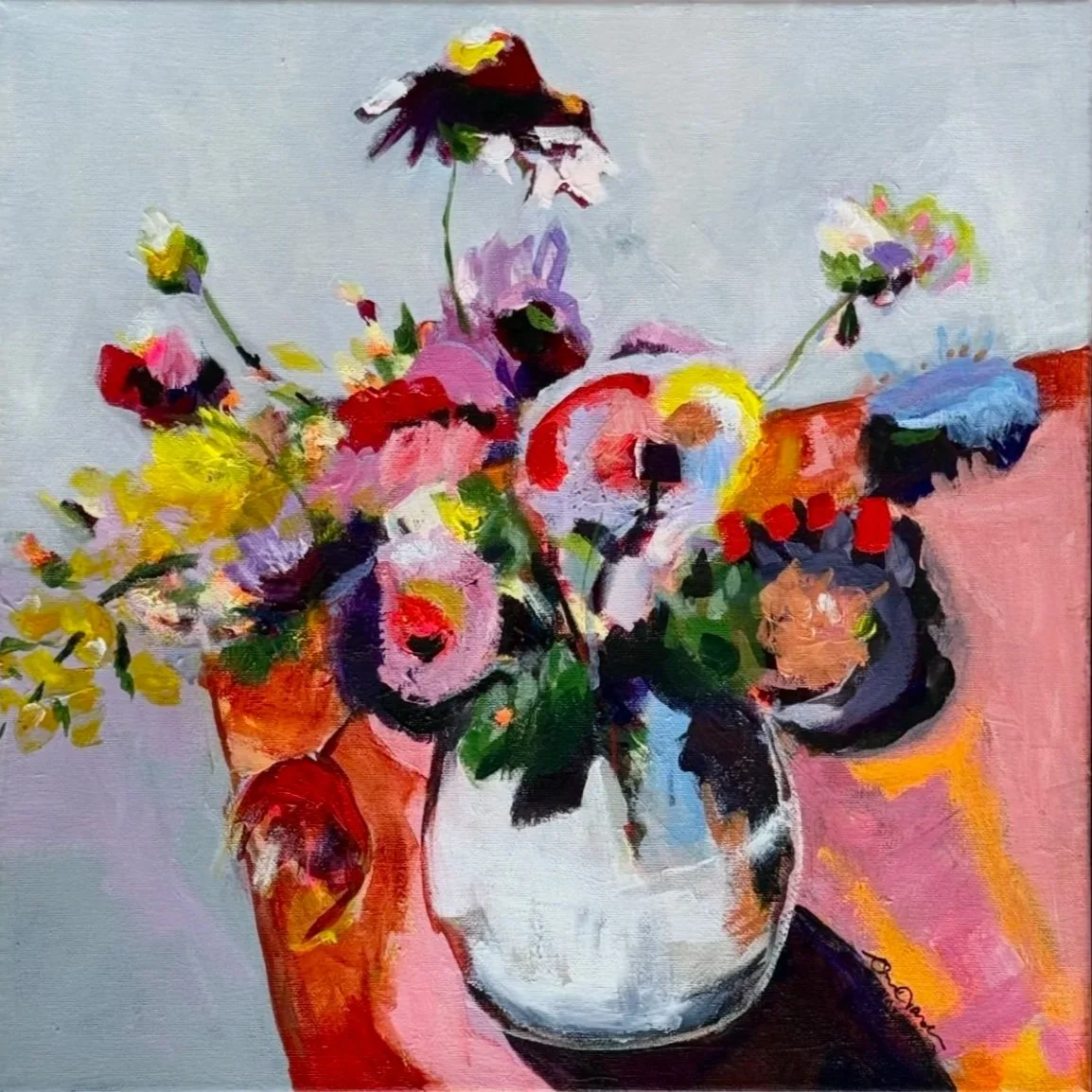 Wildflowers with White Vase