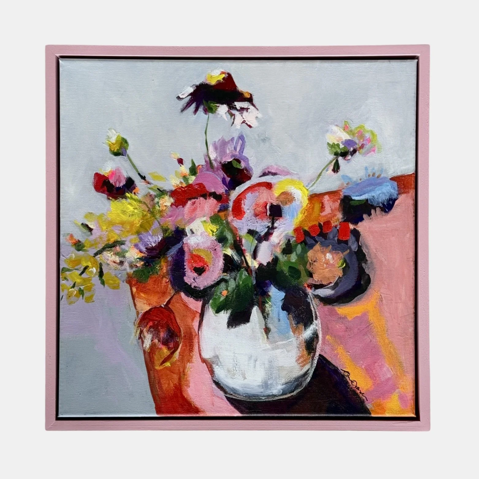 Wildflowers with White Vase 45 x 45cm