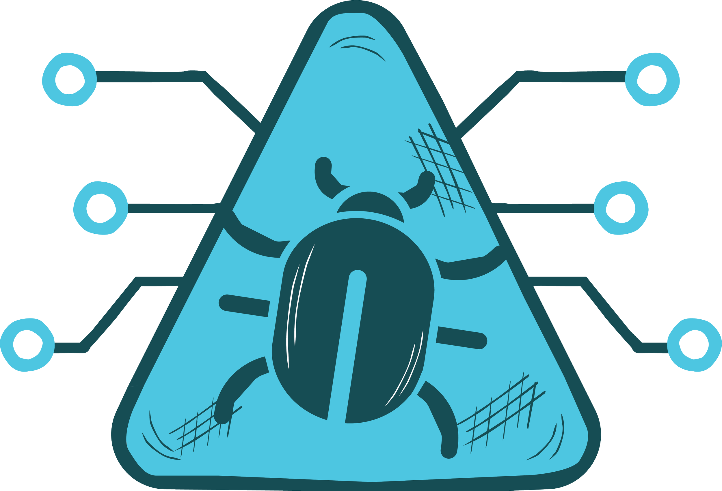 Cartoon image of a person sneezing or coughing into their elbow, with dots around their head indicating a sneeze or cough.