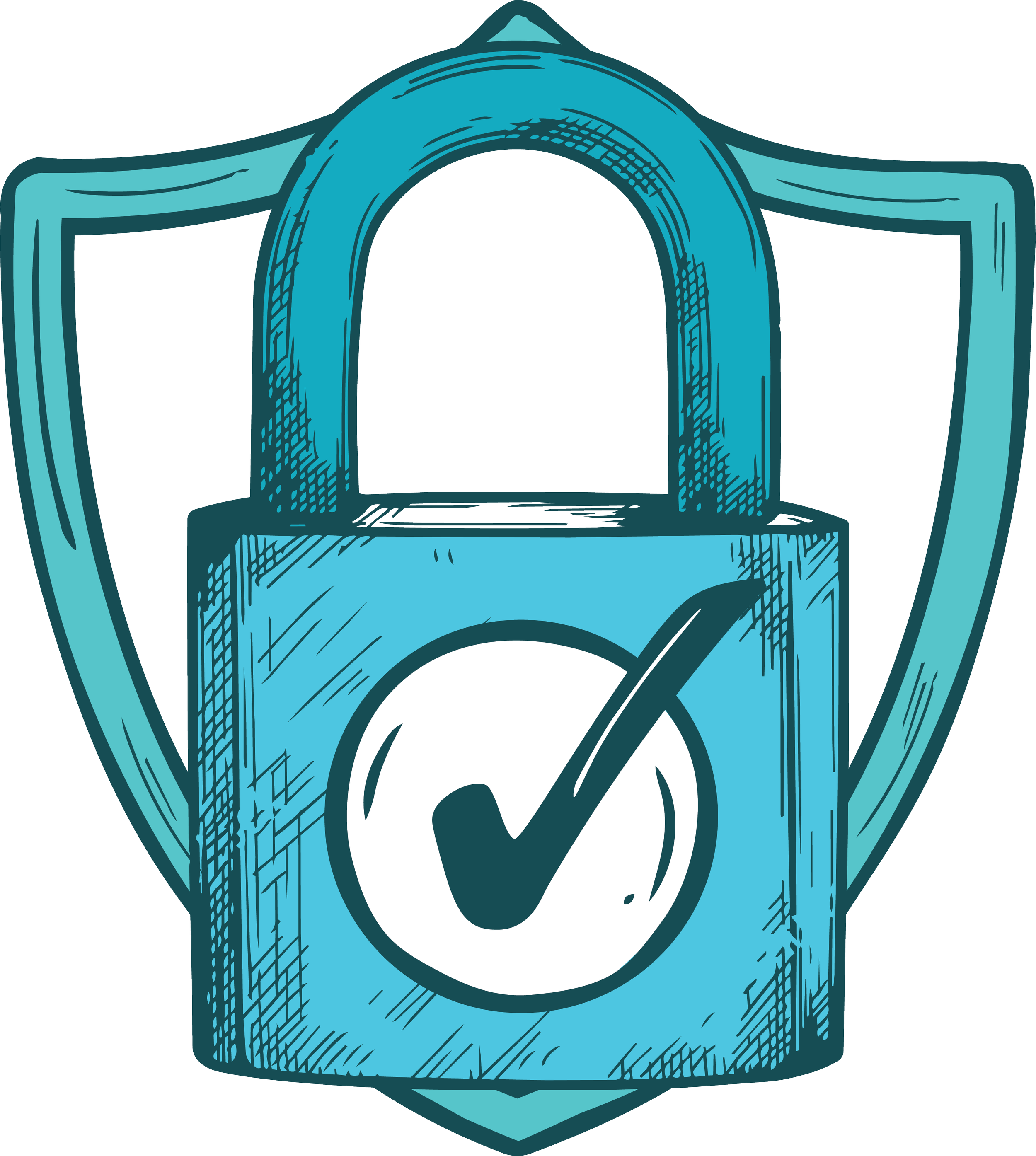 Illustration of a blue hydraulic pipe clamp with a check mark symbol inside the circular opening.