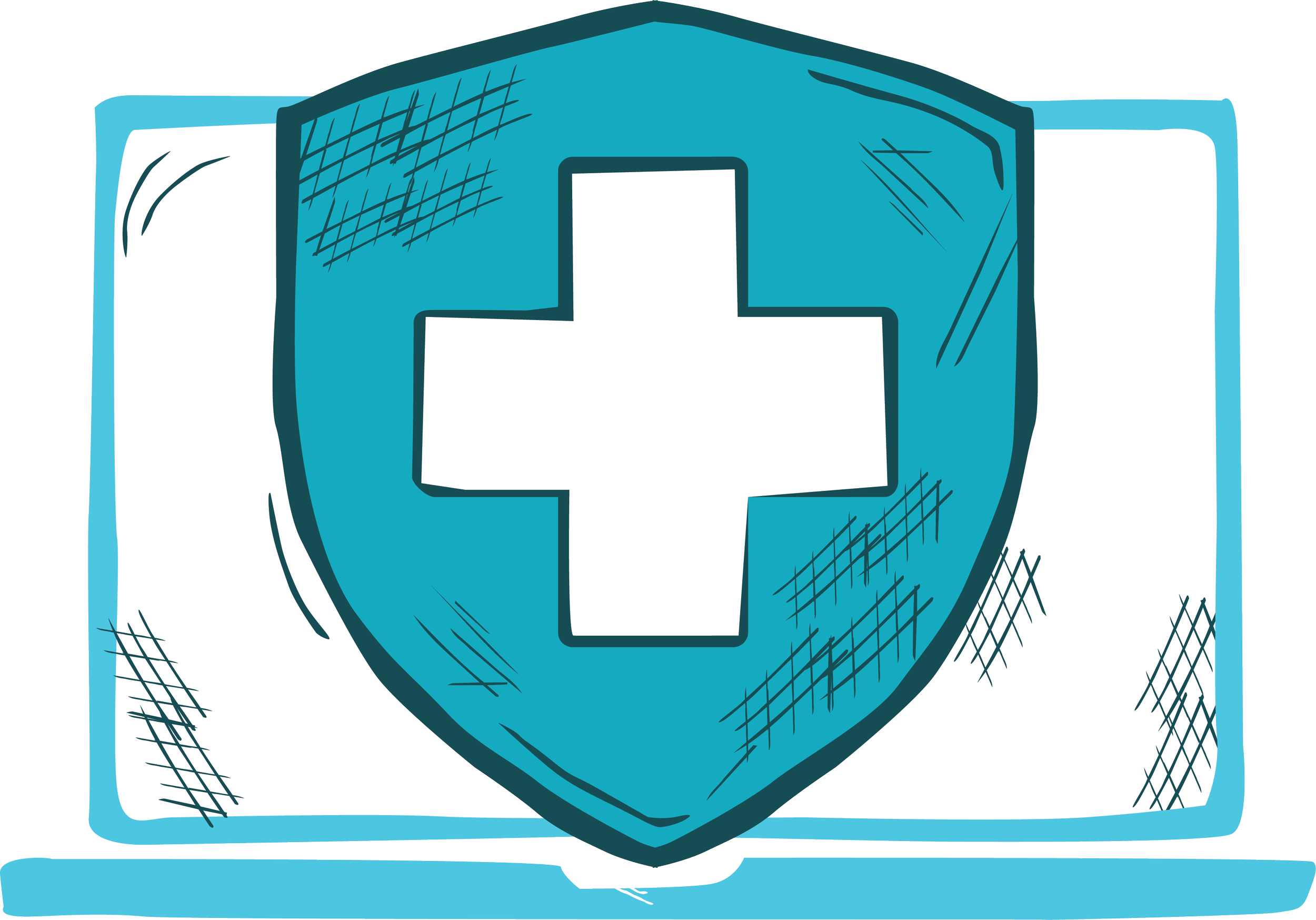 Illustration of a blue medical face mask with a white cross symbol on it, representing healthcare or protection.