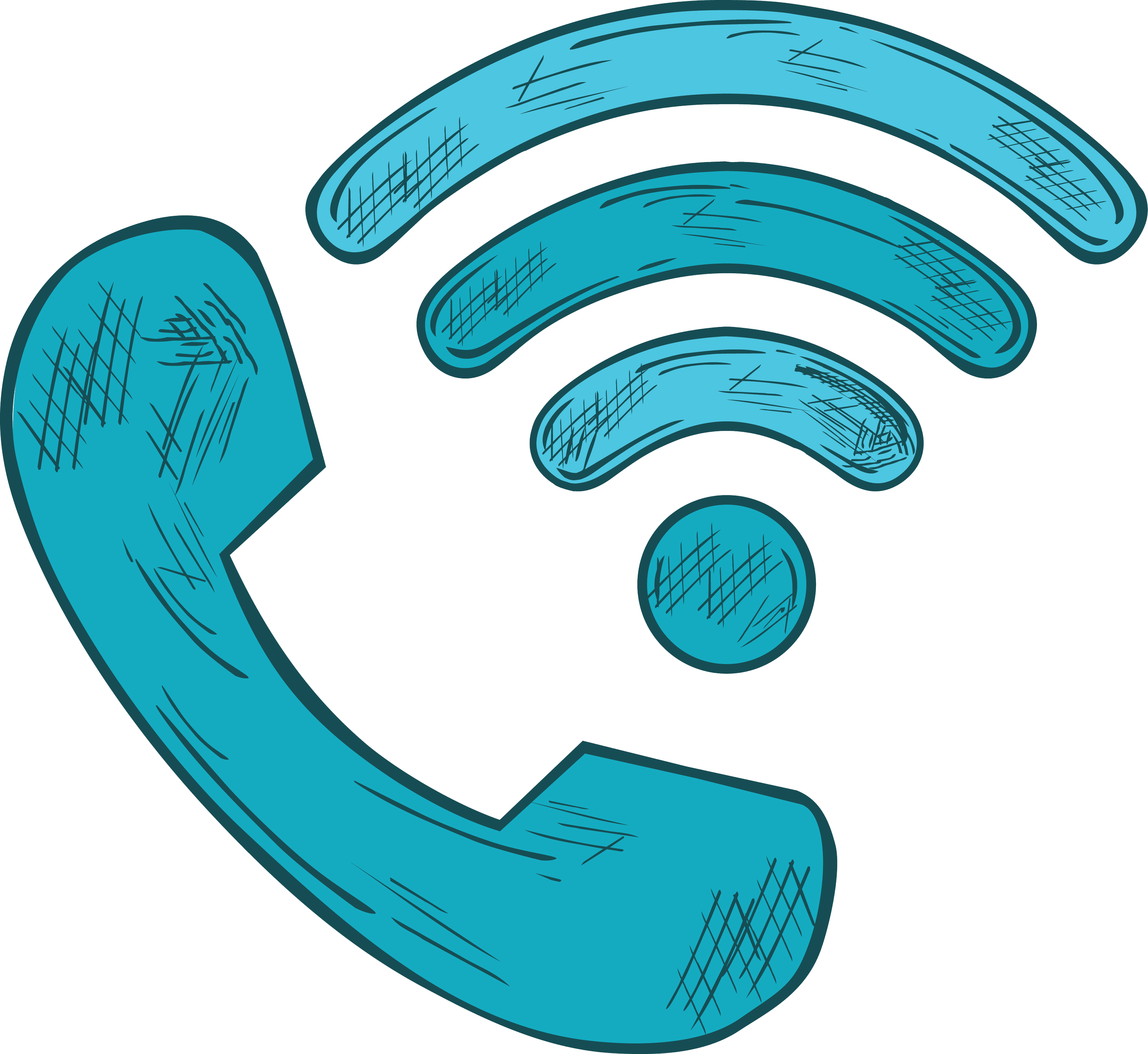 Illustration of a blue Skype logo with a stylized 'S' shape and crosshatch shading.